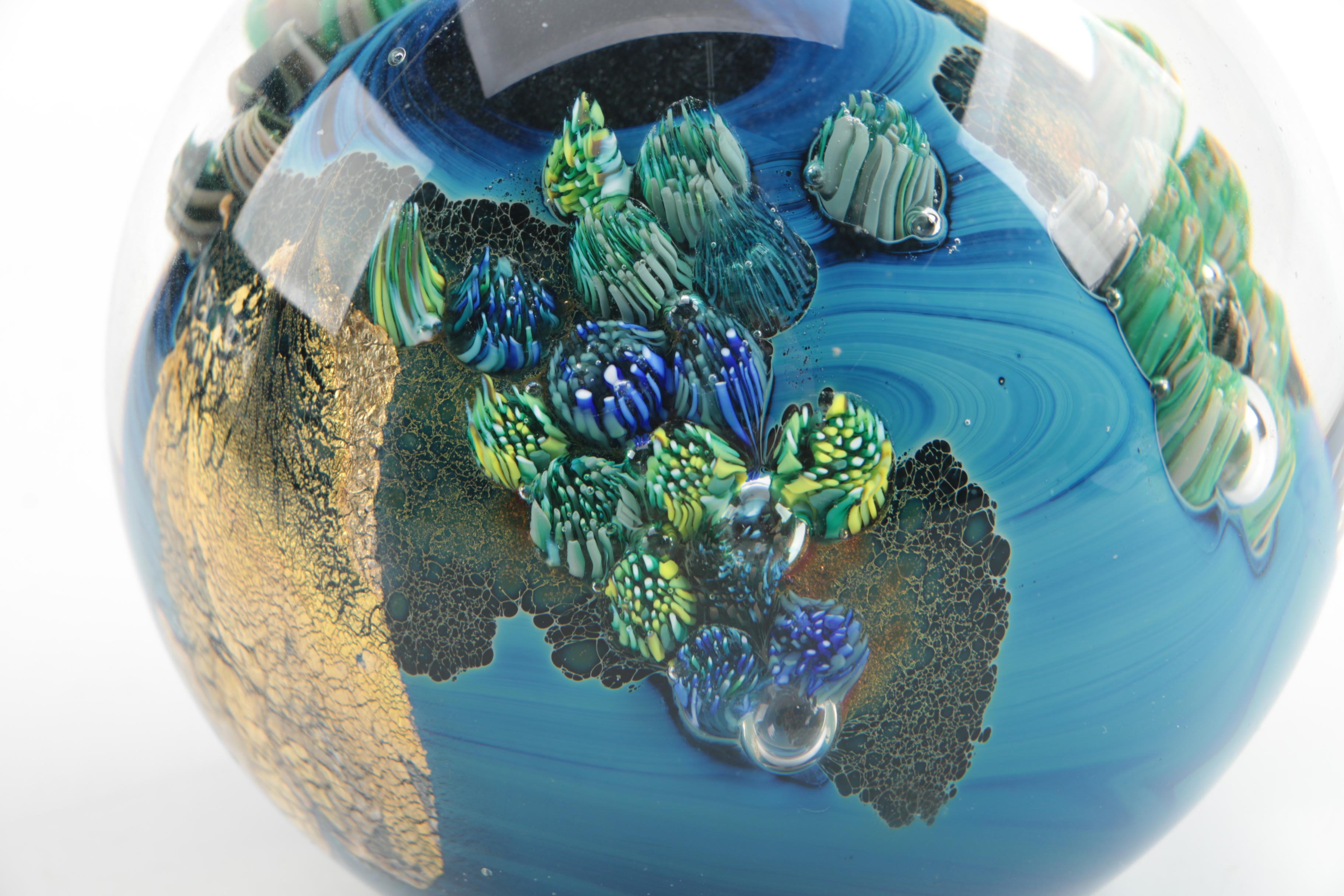 Josh Simpson Contemporary Art Glass "Planet" Paperweight