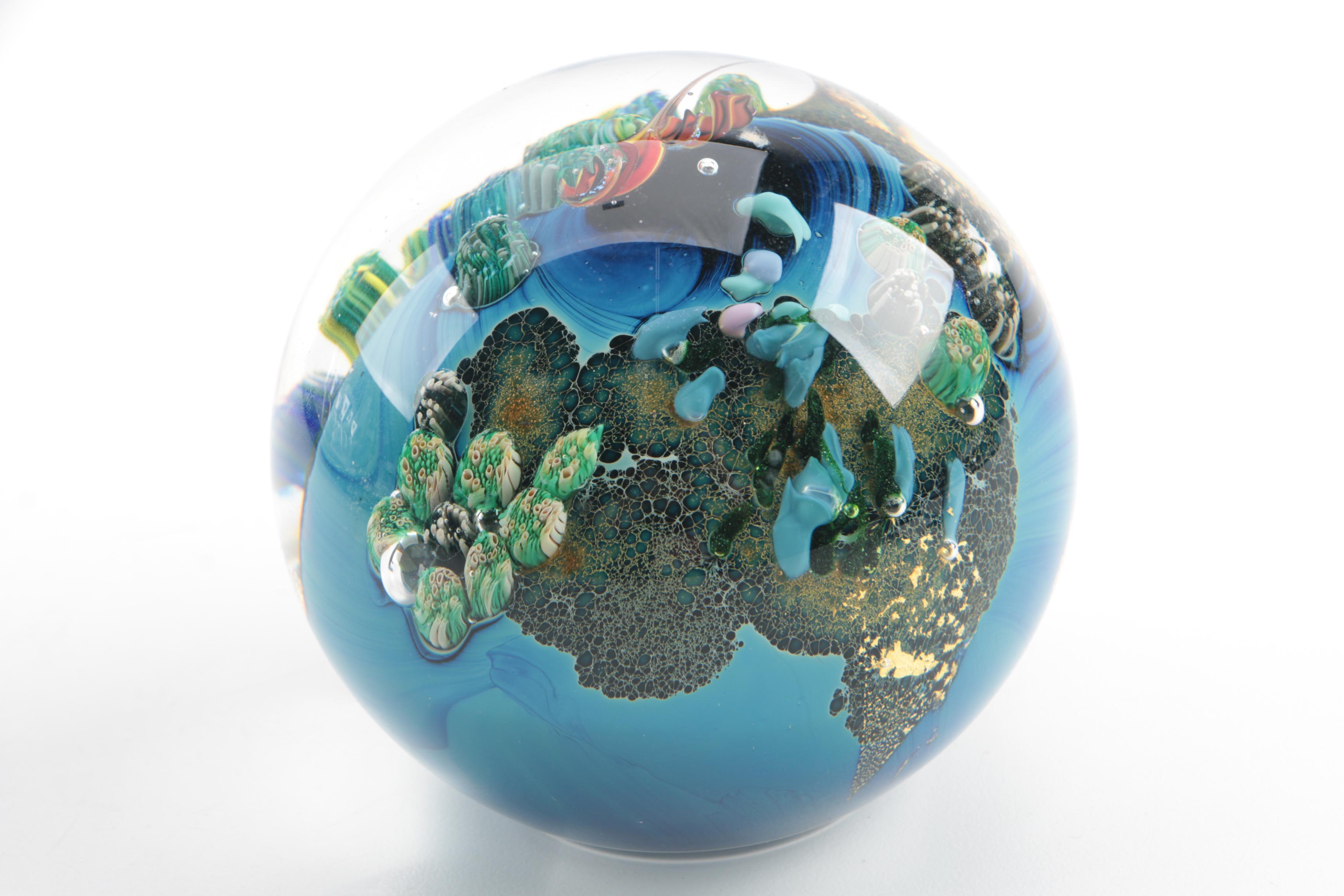 Josh Simpson Contemporary Art Glass "Planet" Paperweight