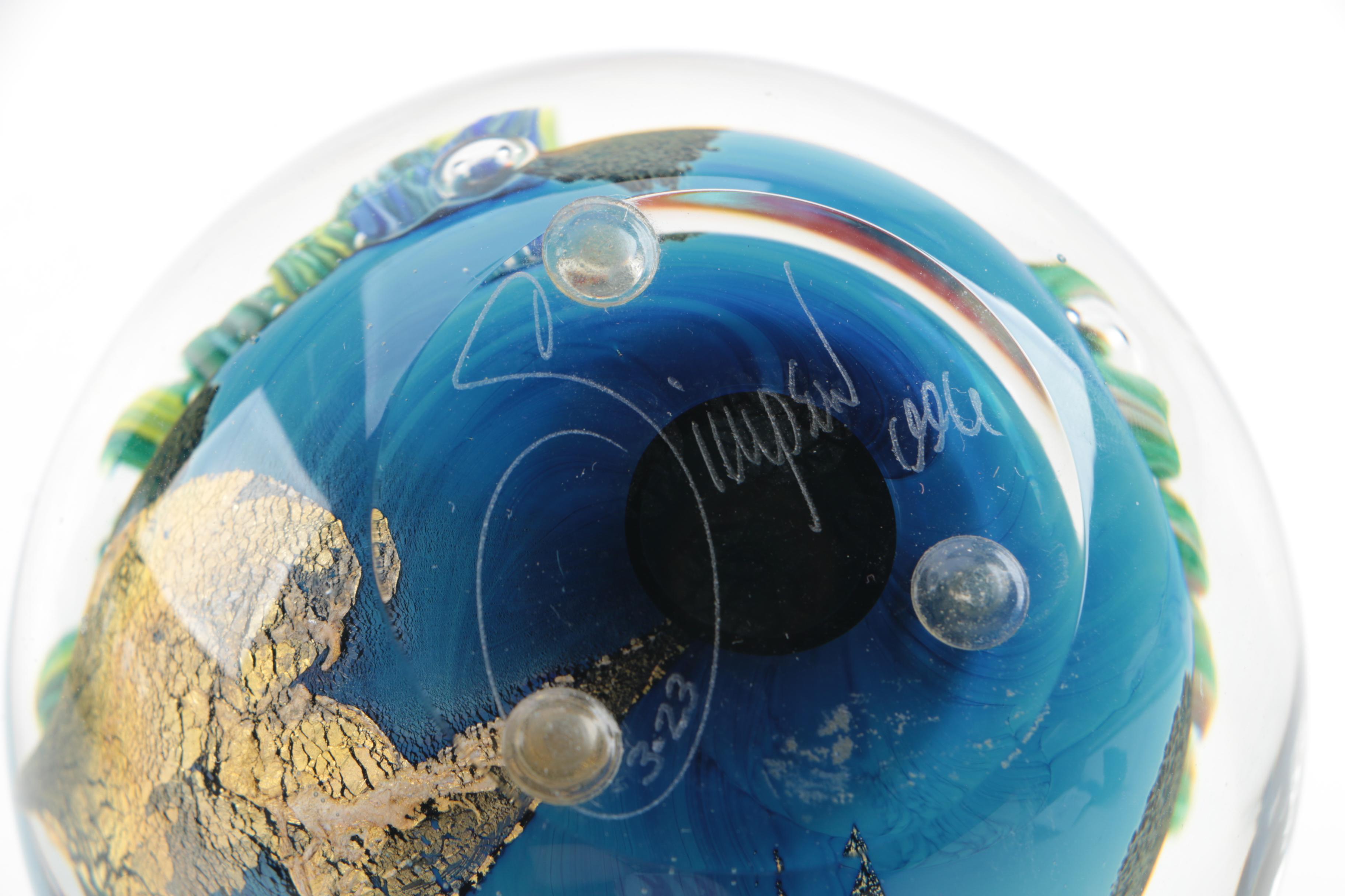 Josh Simpson Contemporary Art Glass "Planet" Paperweight