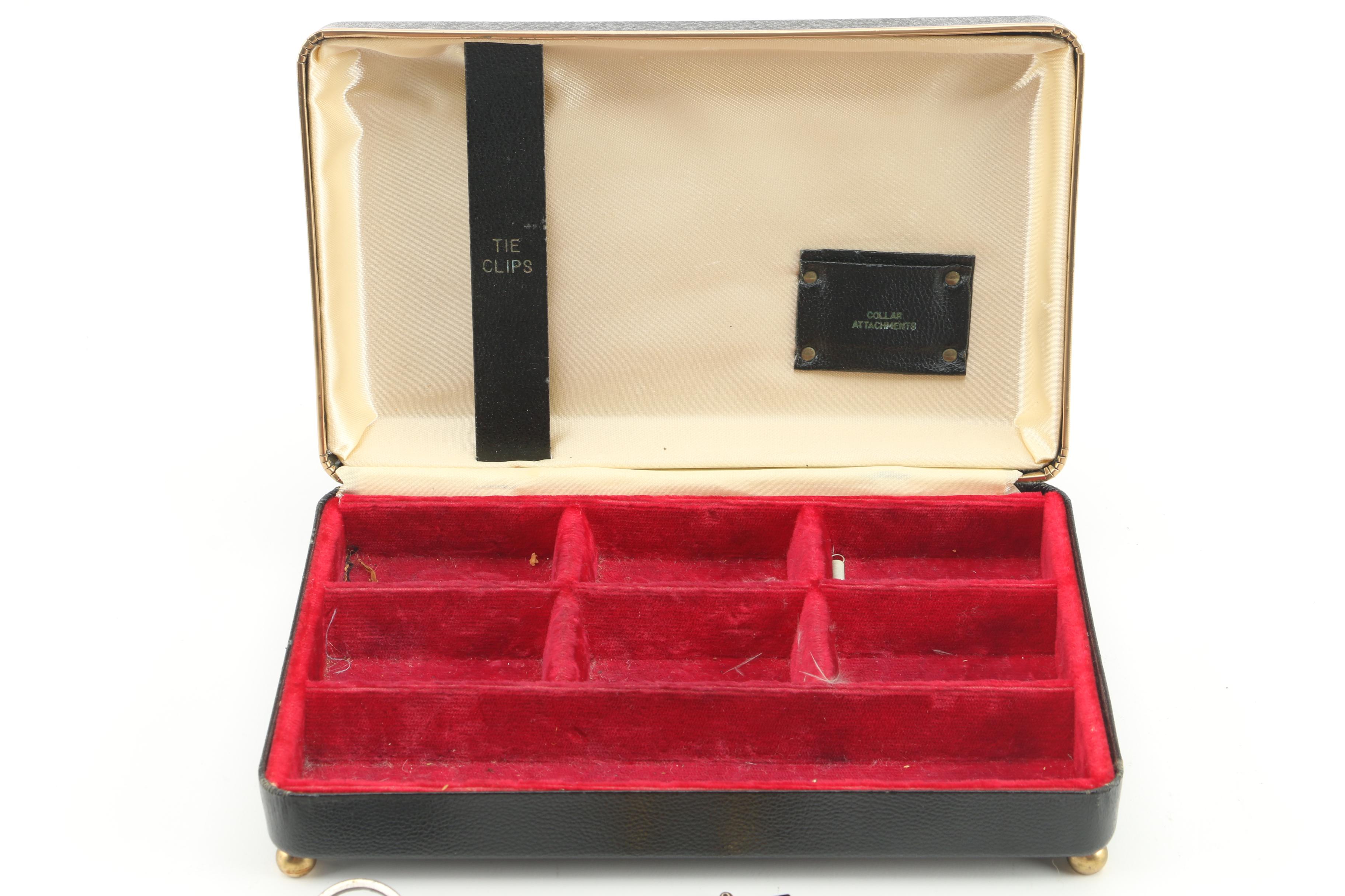 Vintage Cufflinks in Case Featuring Abalone, Hematite and More