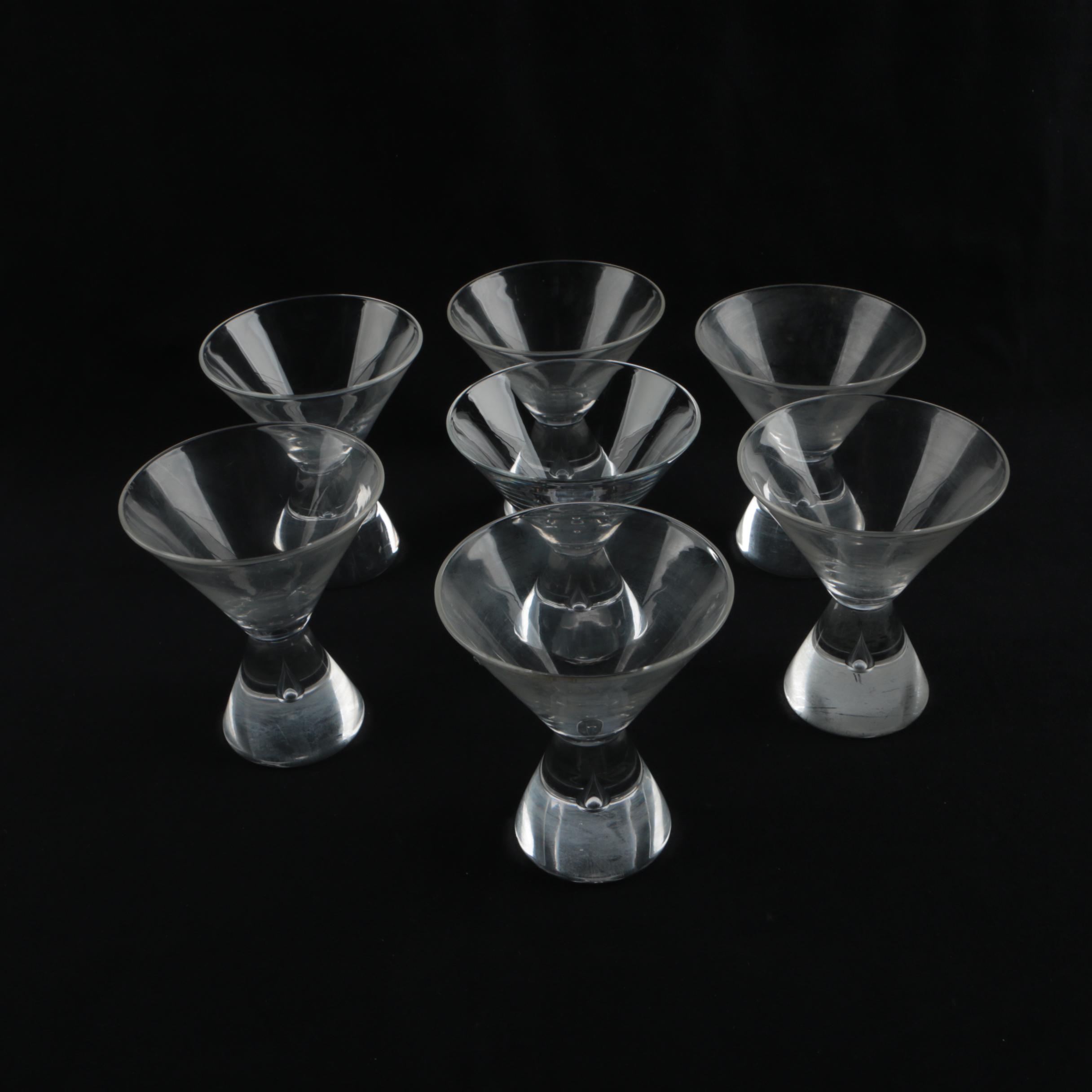 Steuben Glass Teardrop Motif Footed Cocktail Glasses