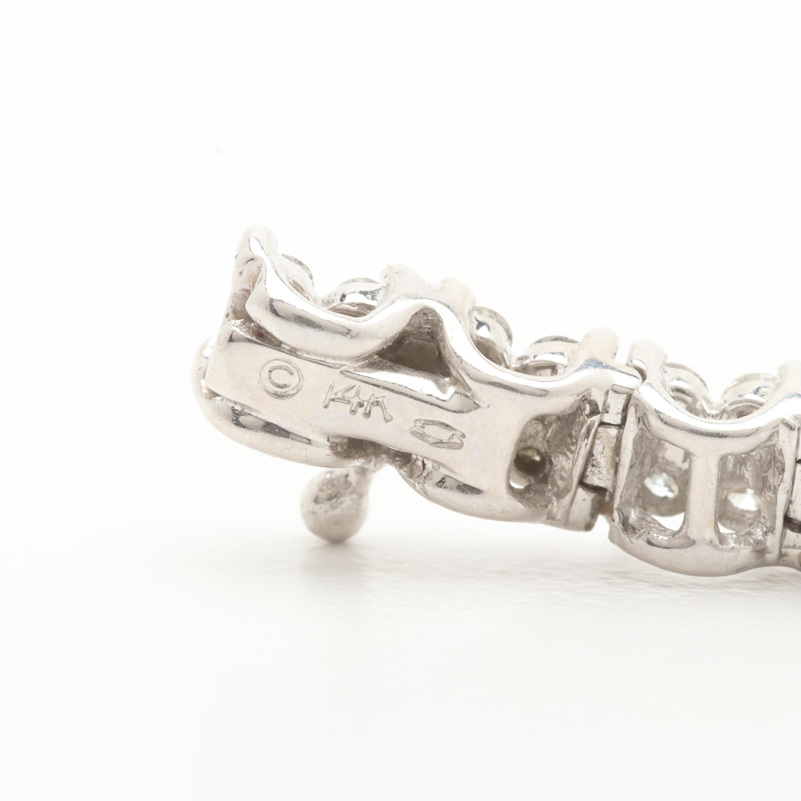 14K White Gold 3.20 CTW Diamond Tennis Bracelet
