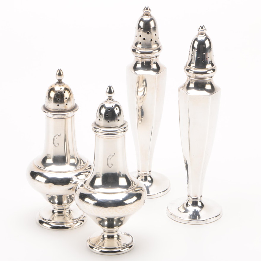 Porter Blanchard Sterling Condiment Shakers with Weighted Sterling Shakers