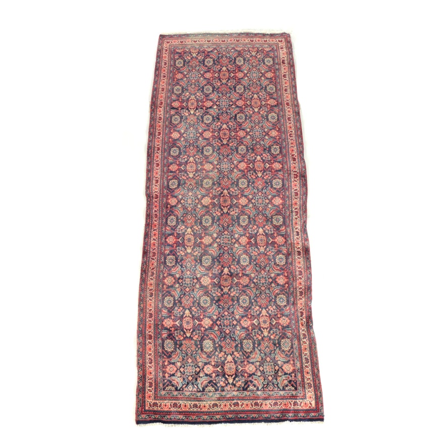 Hand-Knotted Persian Qashqai Wool Carpet Runner