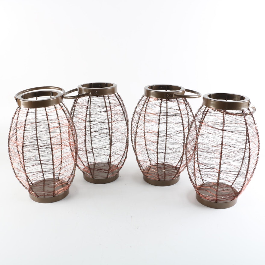 Metal Wire and LED Light Wrapped Lanterns