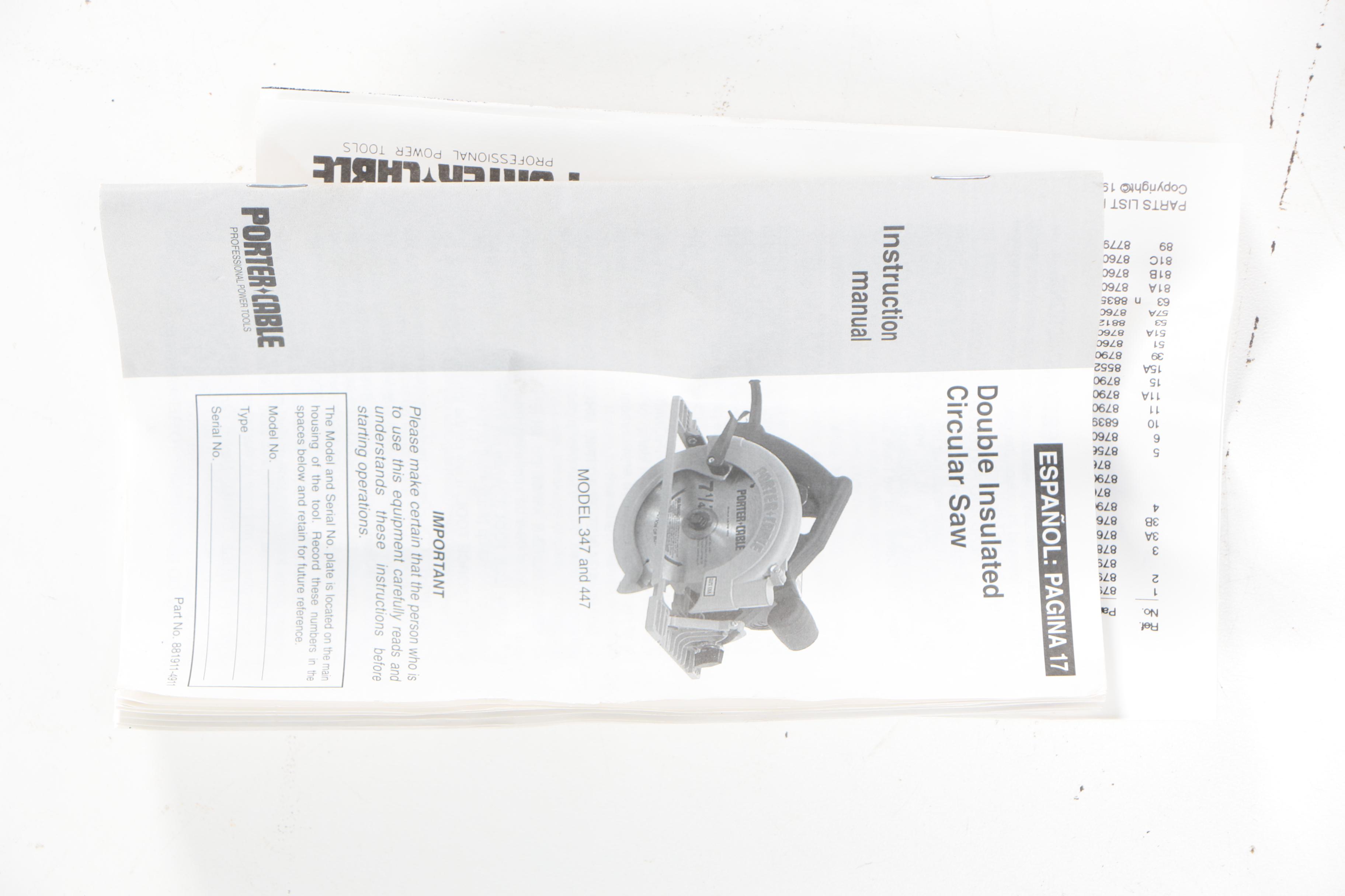 Porter-Cable Circular Saw and Nail Gun with Drill Bit Set and Bag