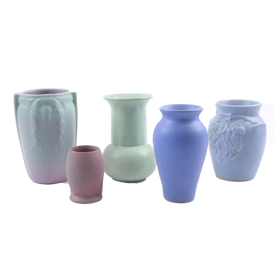 Vintage Ceramic Matte Glaze Vases Including Rumrill