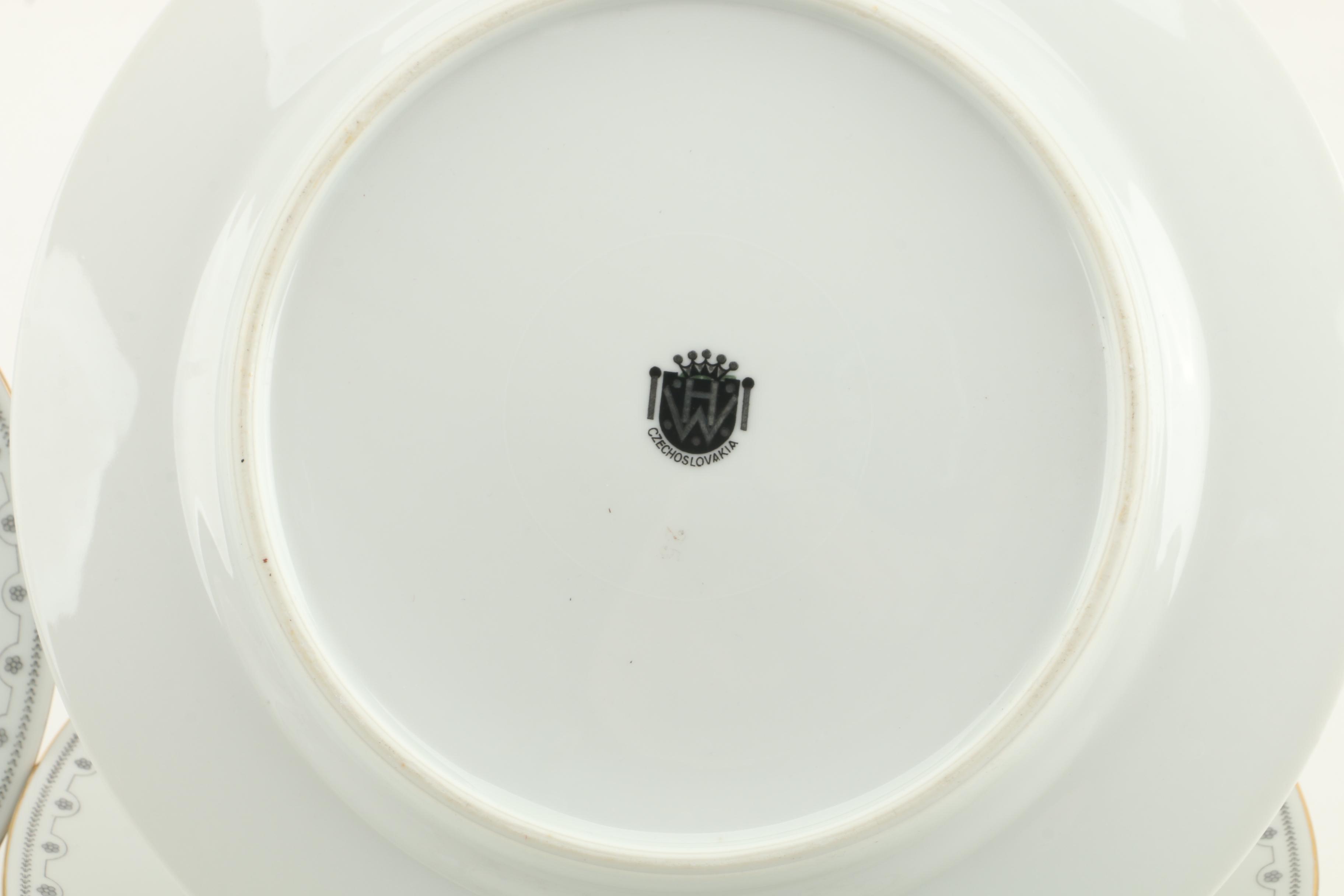 Vintage HW Czechoslovakian Porcelain Dinnerware