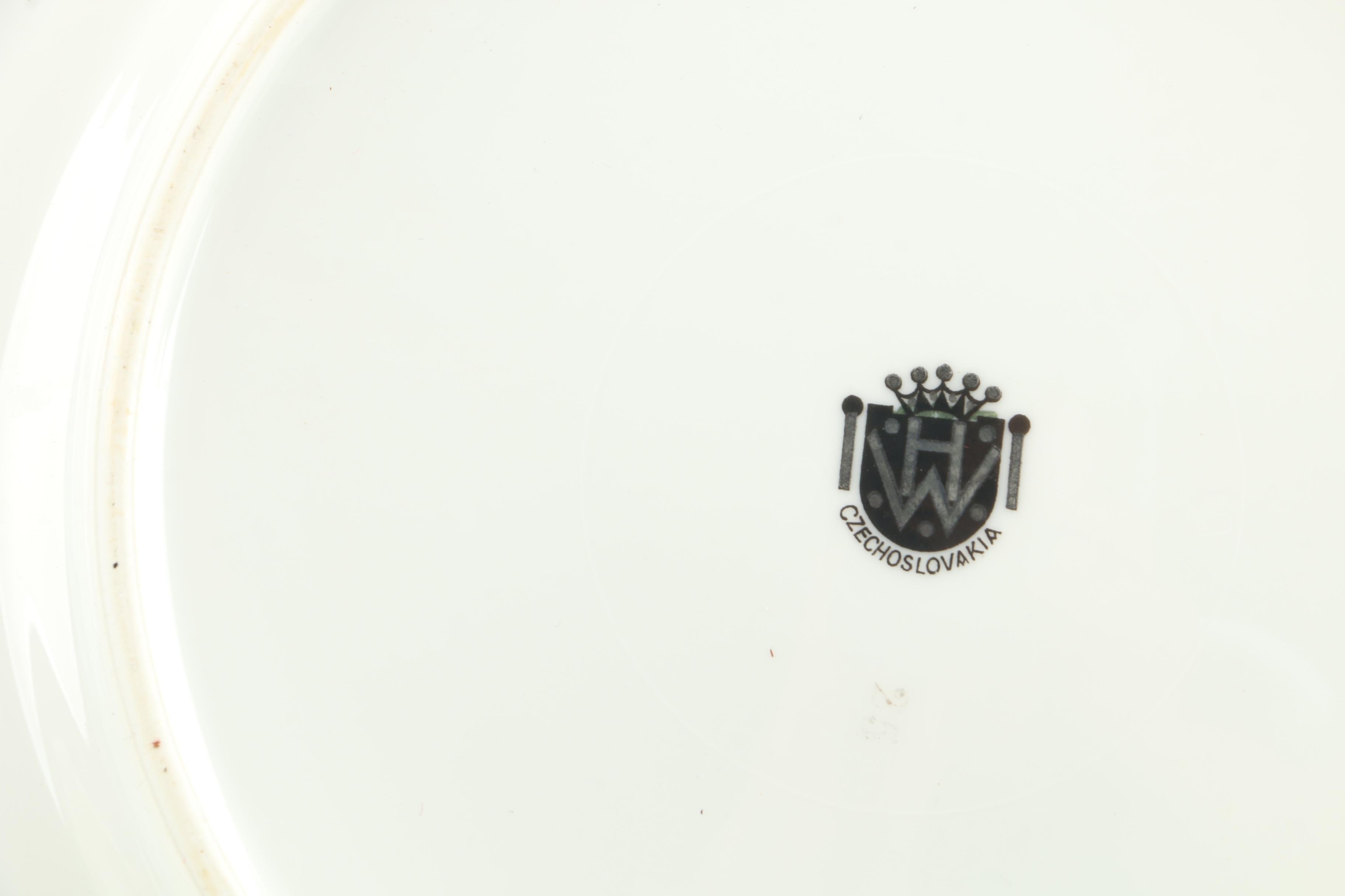 Vintage HW Czechoslovakian Porcelain Dinnerware