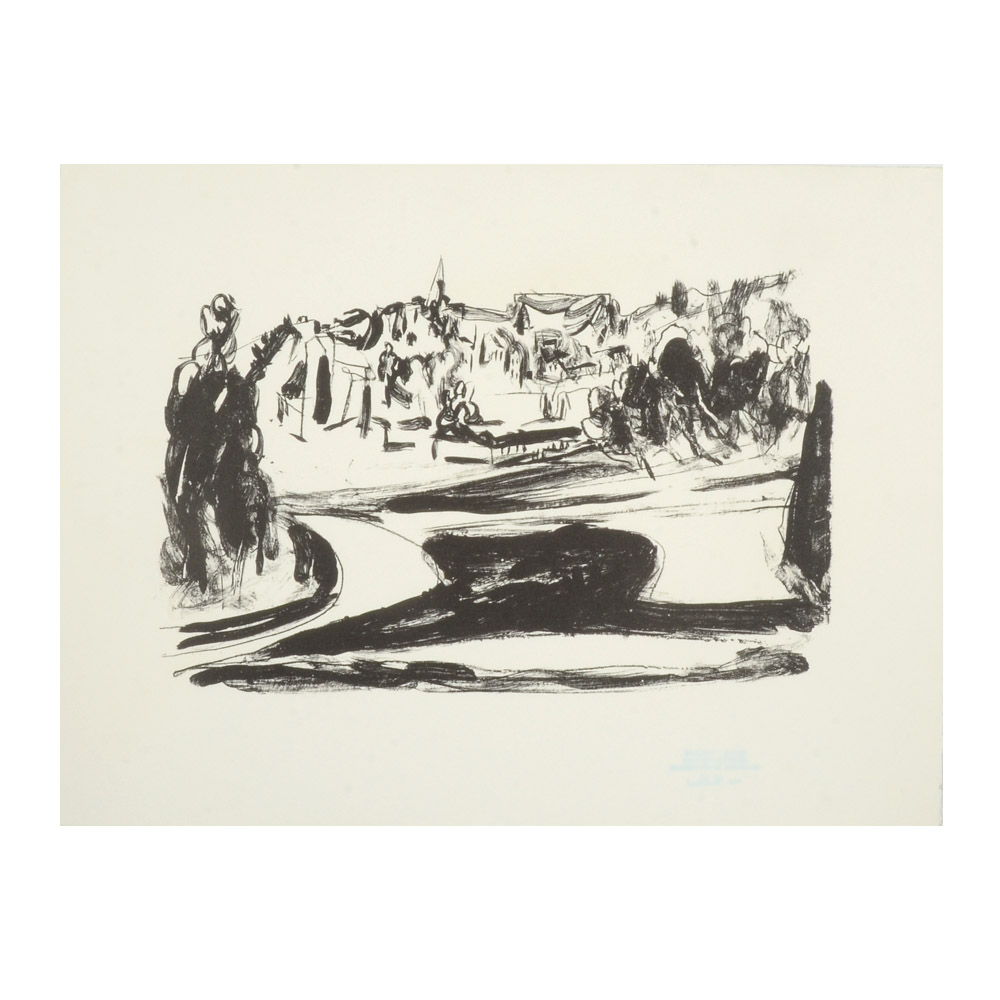 Paul Chidlaw Monochromatic Monotype of a Landscape