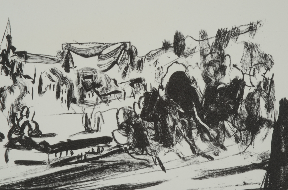 Paul Chidlaw Monochromatic Monotype of a Landscape