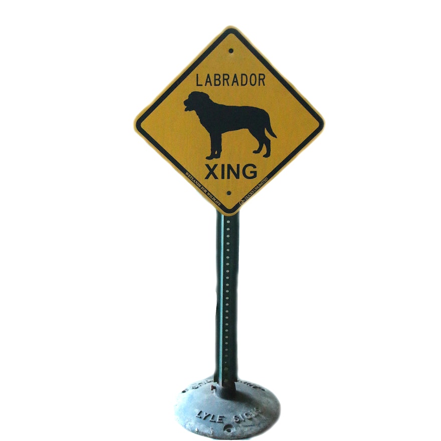 Metal Signpost for "Labrador Crossing"