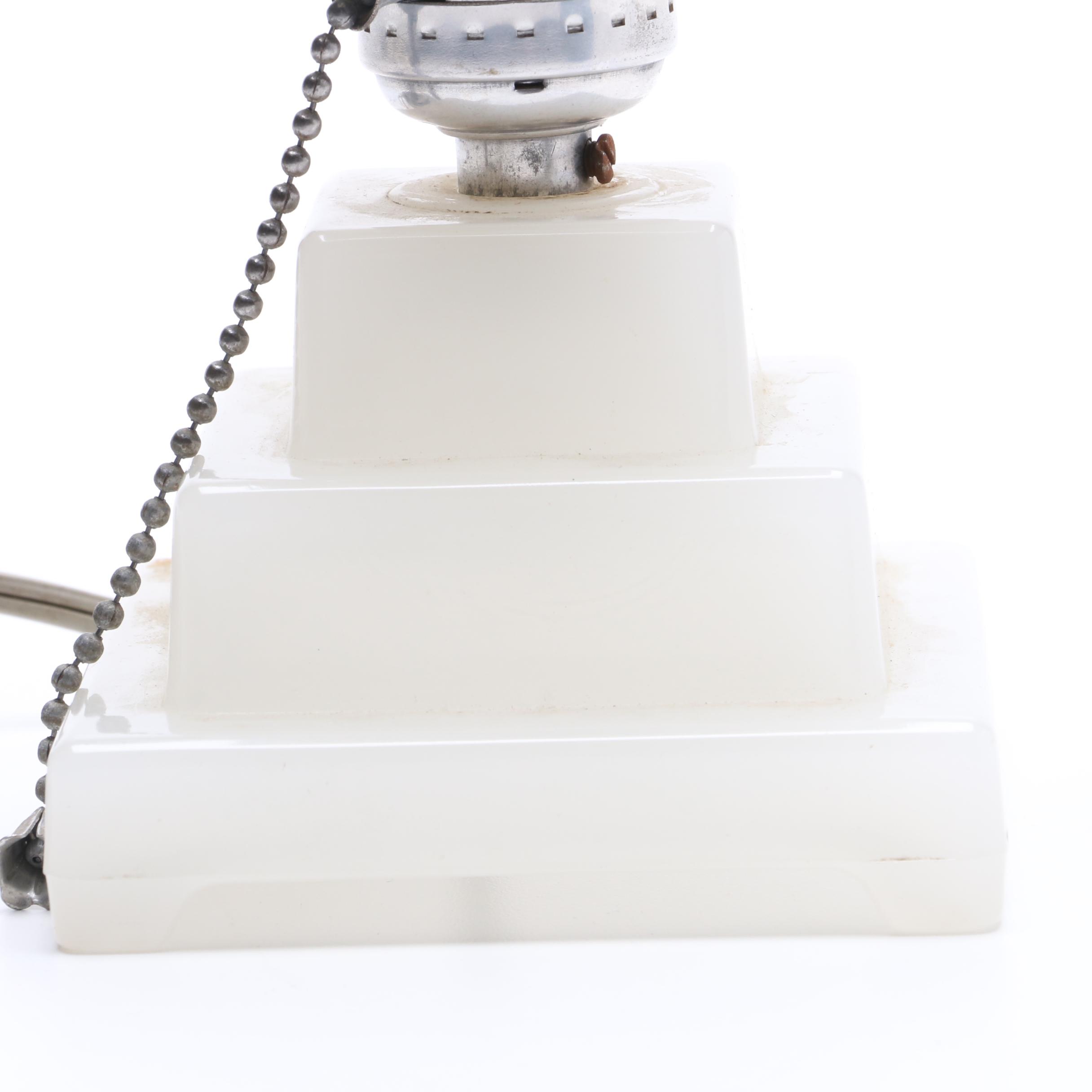 Vintage White Jadeite Scottie Dog Lamp