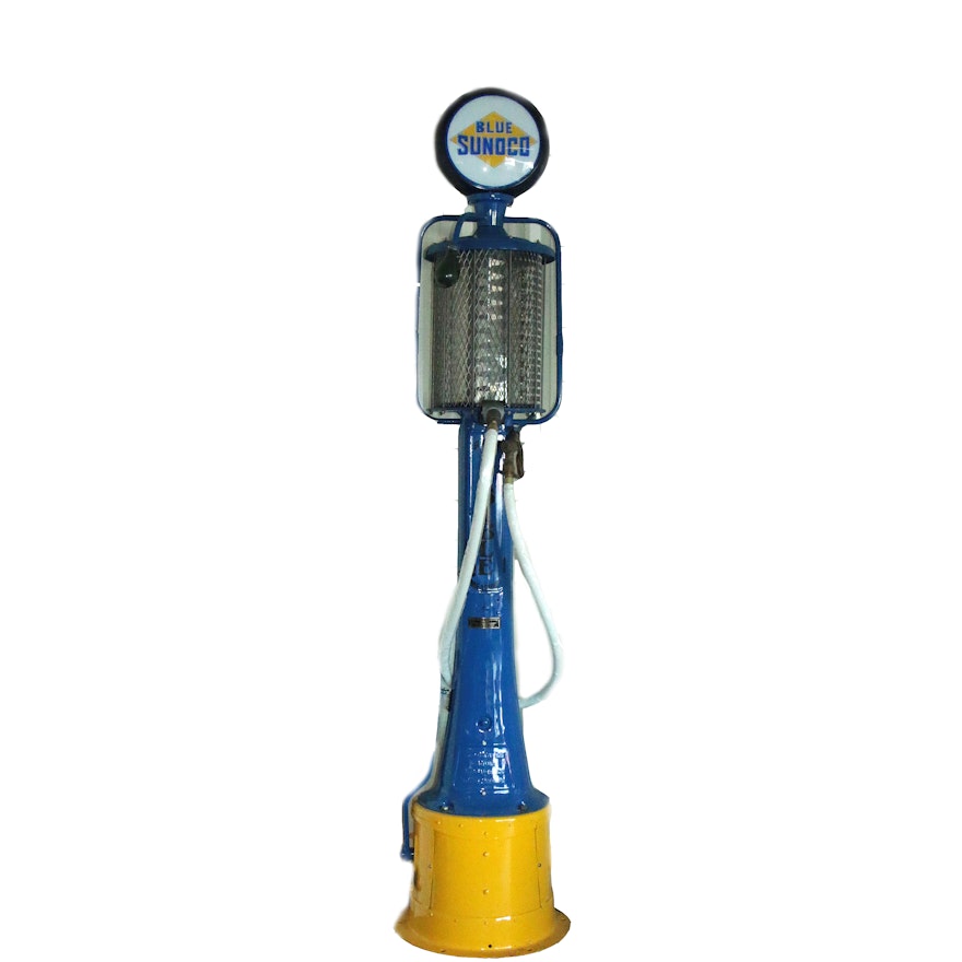 Reproduction Blue Sunoco Visible Measure Gas Pump