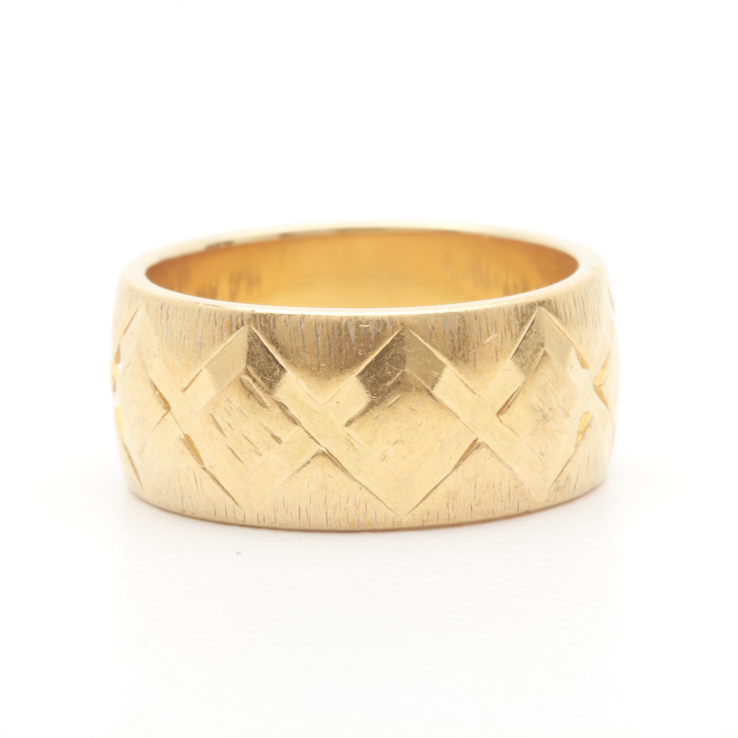 14K Yellow Gold Ring Band