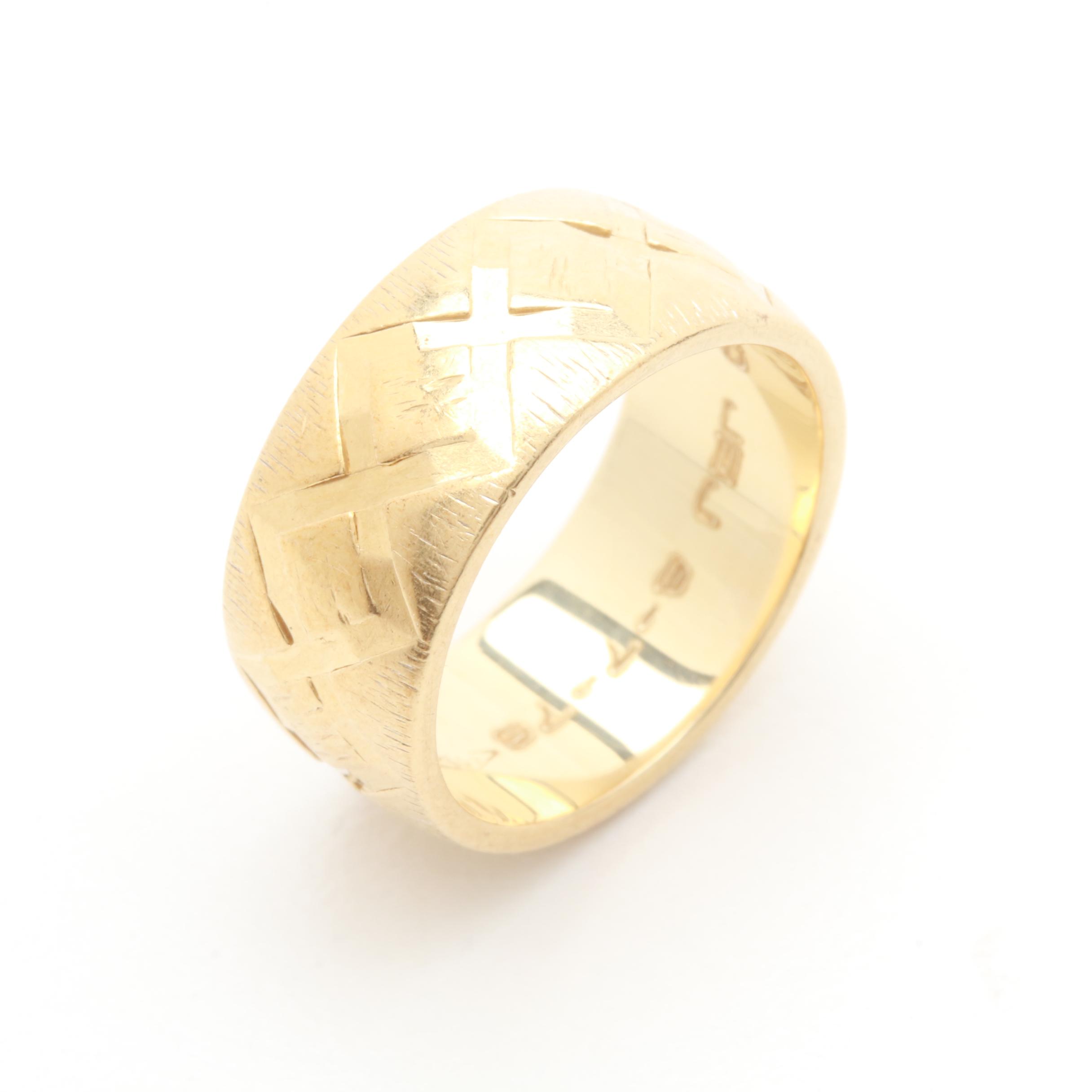 14K Yellow Gold Ring Band