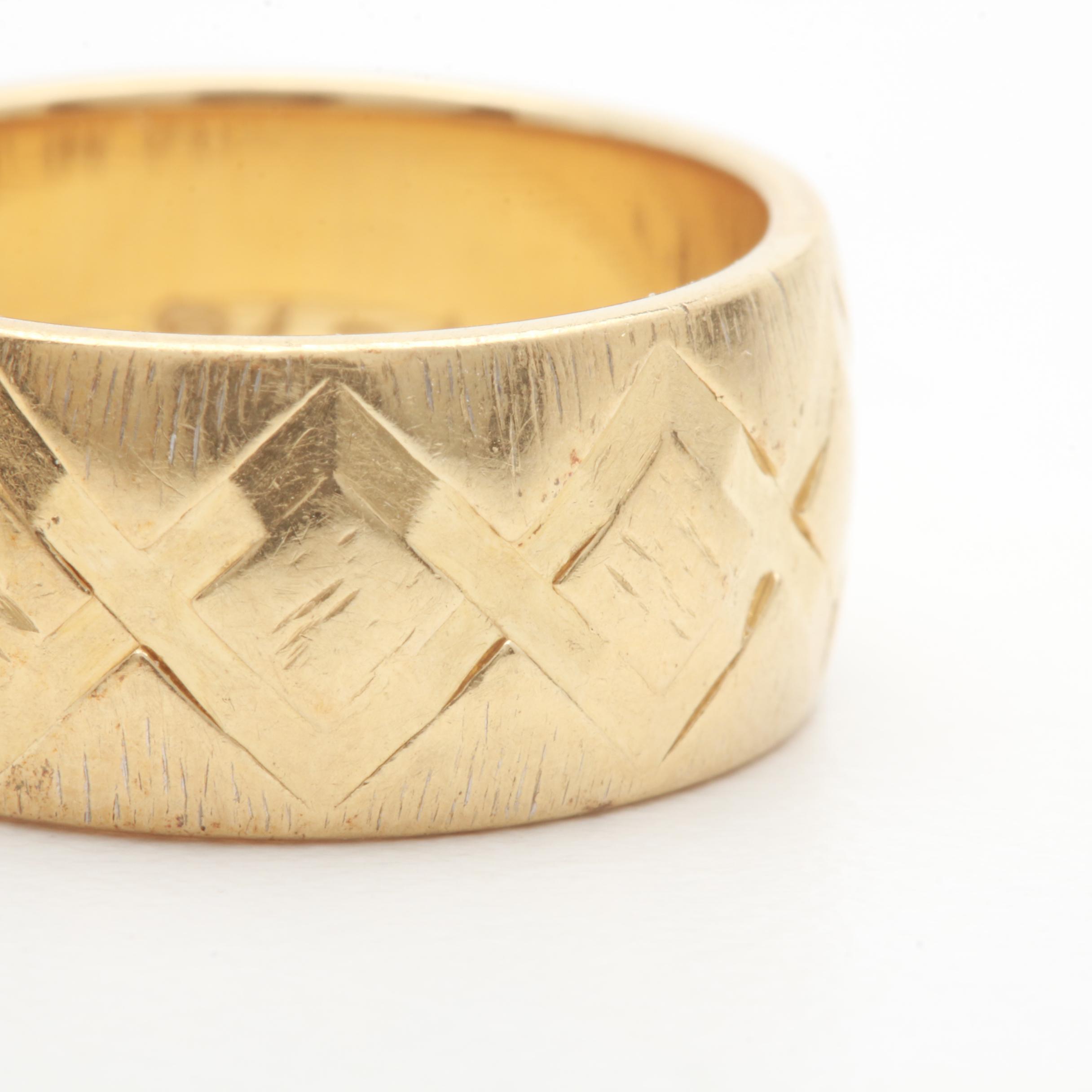 14K Yellow Gold Ring Band