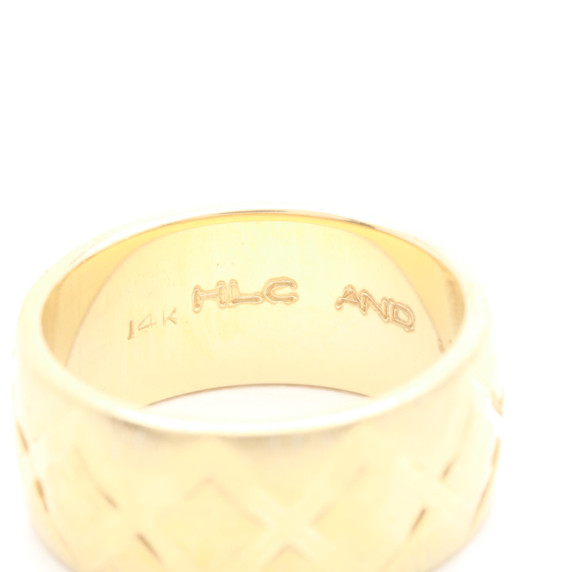 14K Yellow Gold Ring Band