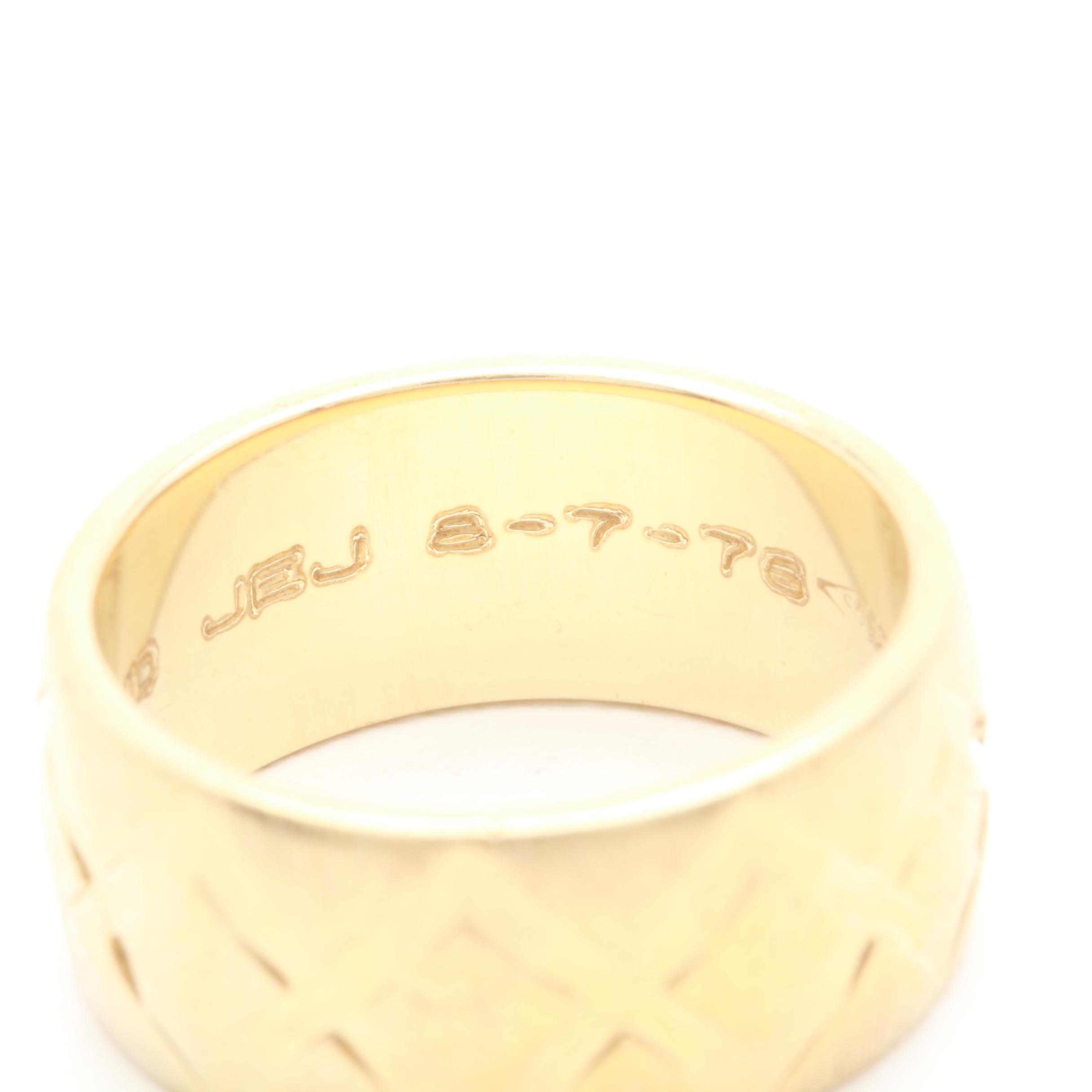 14K Yellow Gold Ring Band