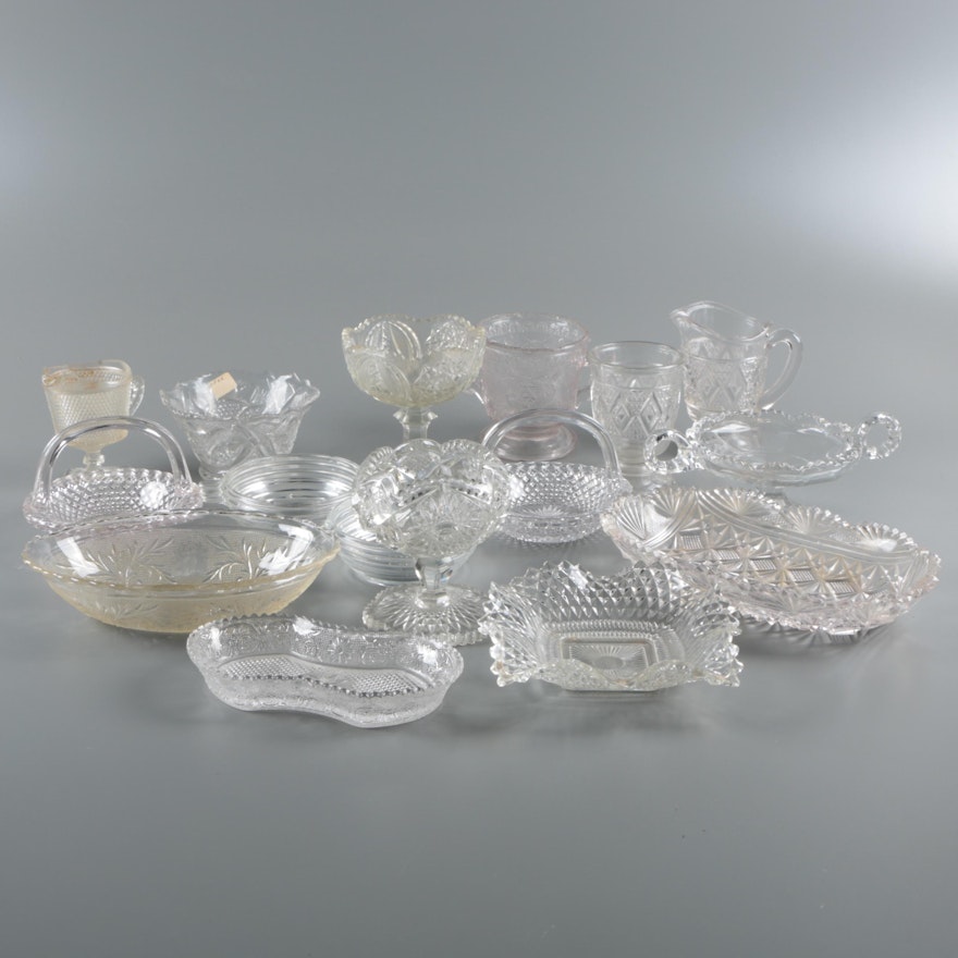 Antique and Vintage Pressed Glass Tableware