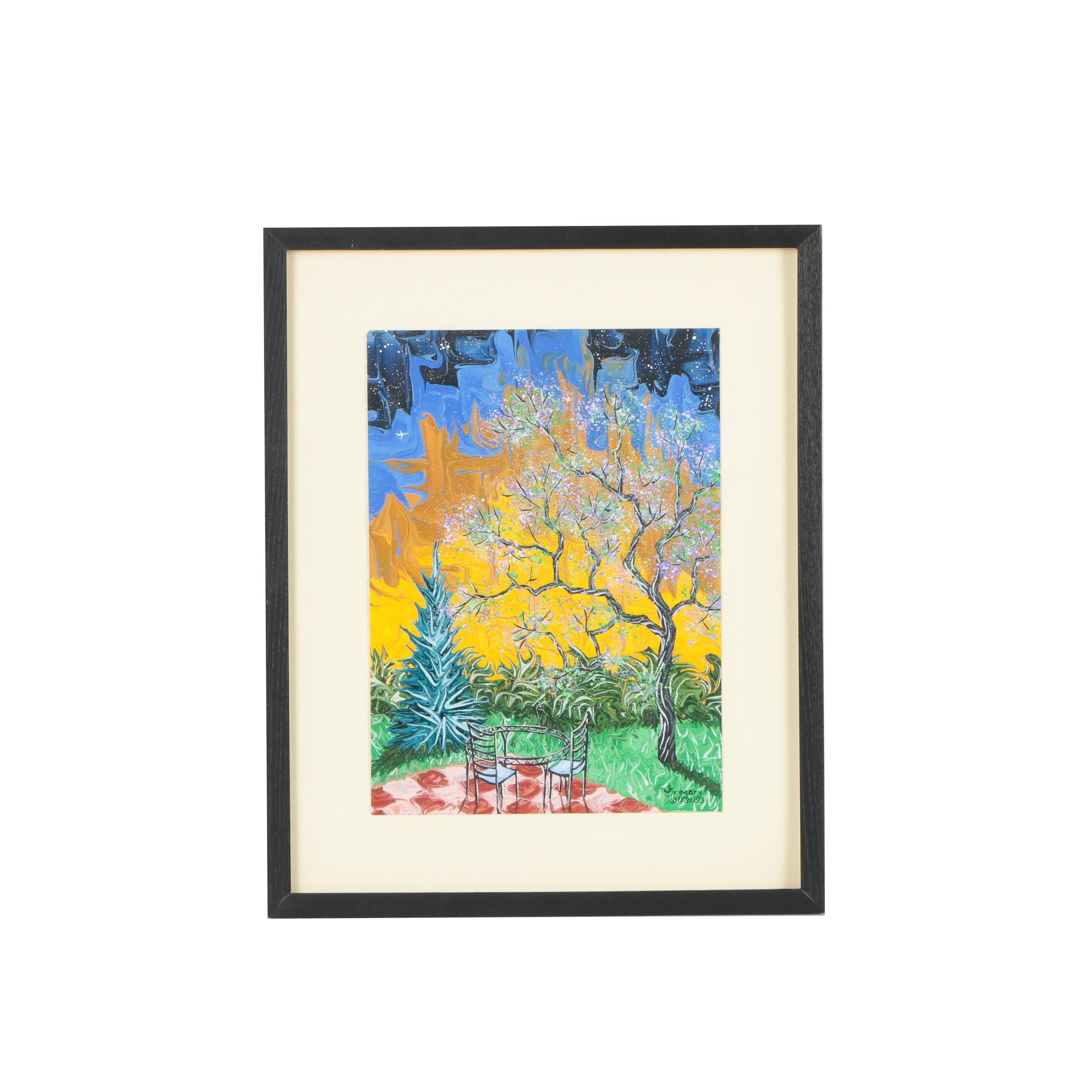 Gregory Horndeski Acrylic Painting "Springtime Sunrise in the Garden"