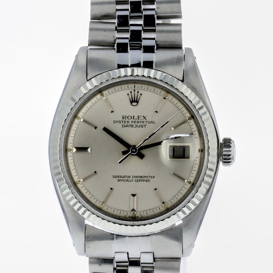 Rolex Oyster Perpetual Datejust 18K White Gold and Stainless Steel Wristwatch