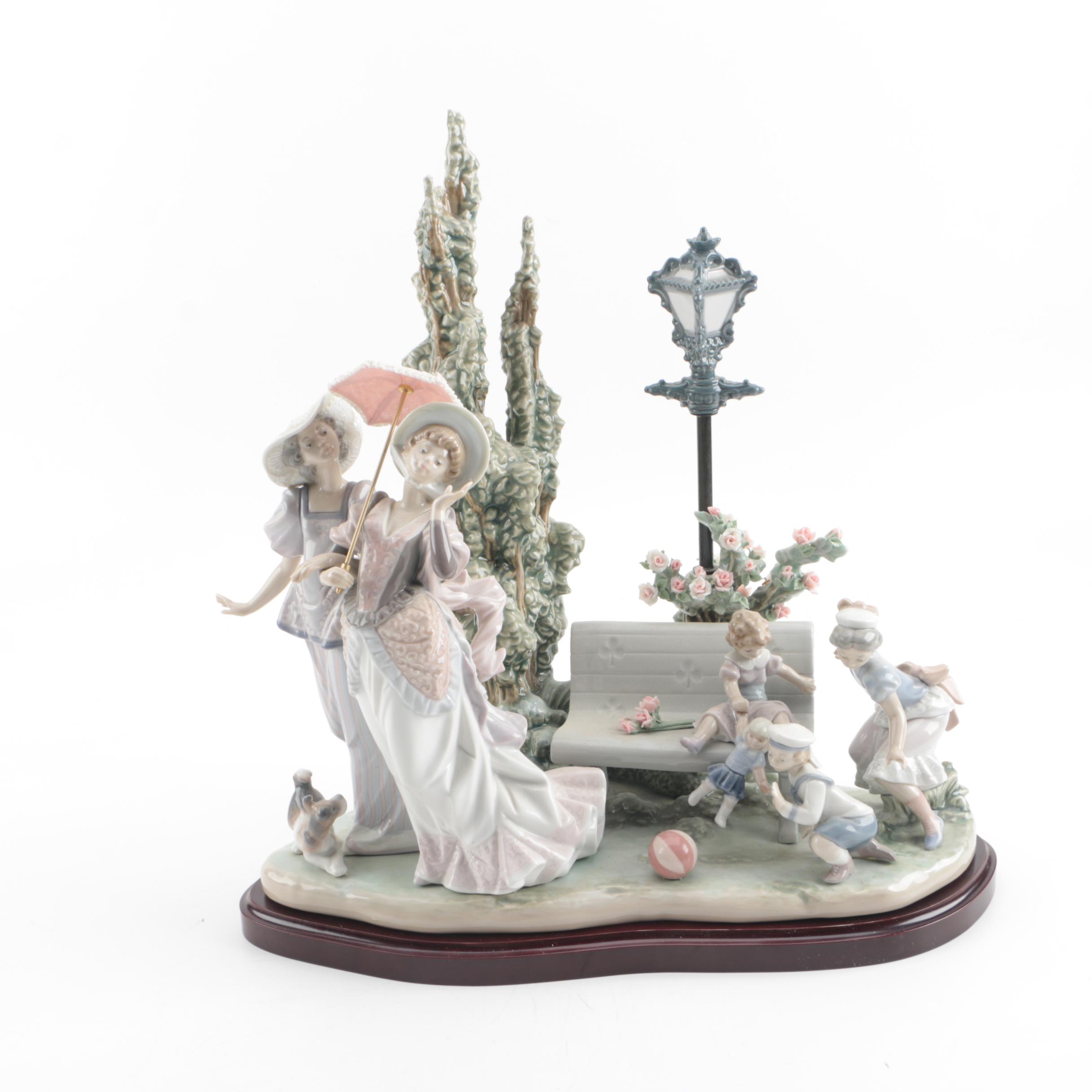 Lladró "Stroll in the Park" Porcelain Tableau