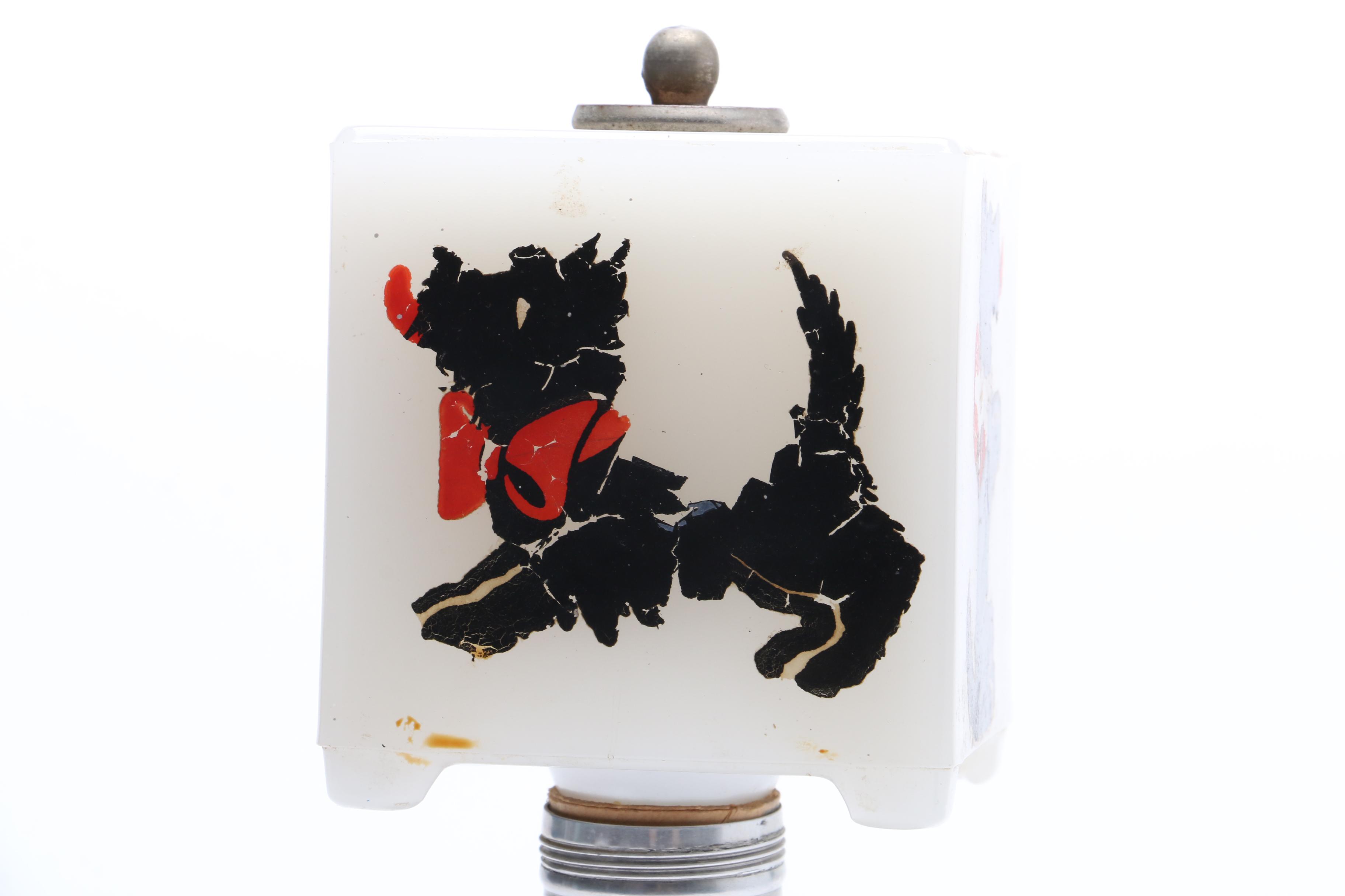 Vintage White Jadeite Scottie Dog Lamp