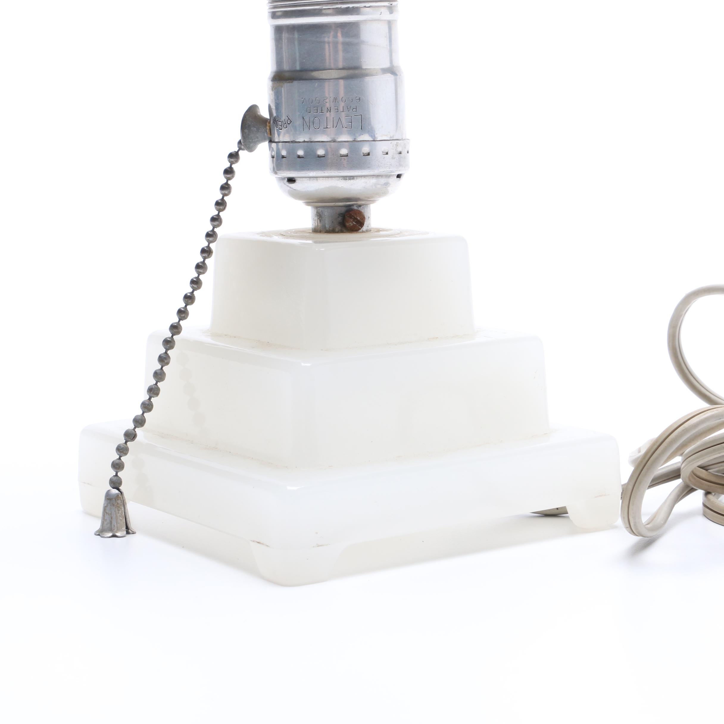 Vintage White Jadeite Scottie Dog Lamp