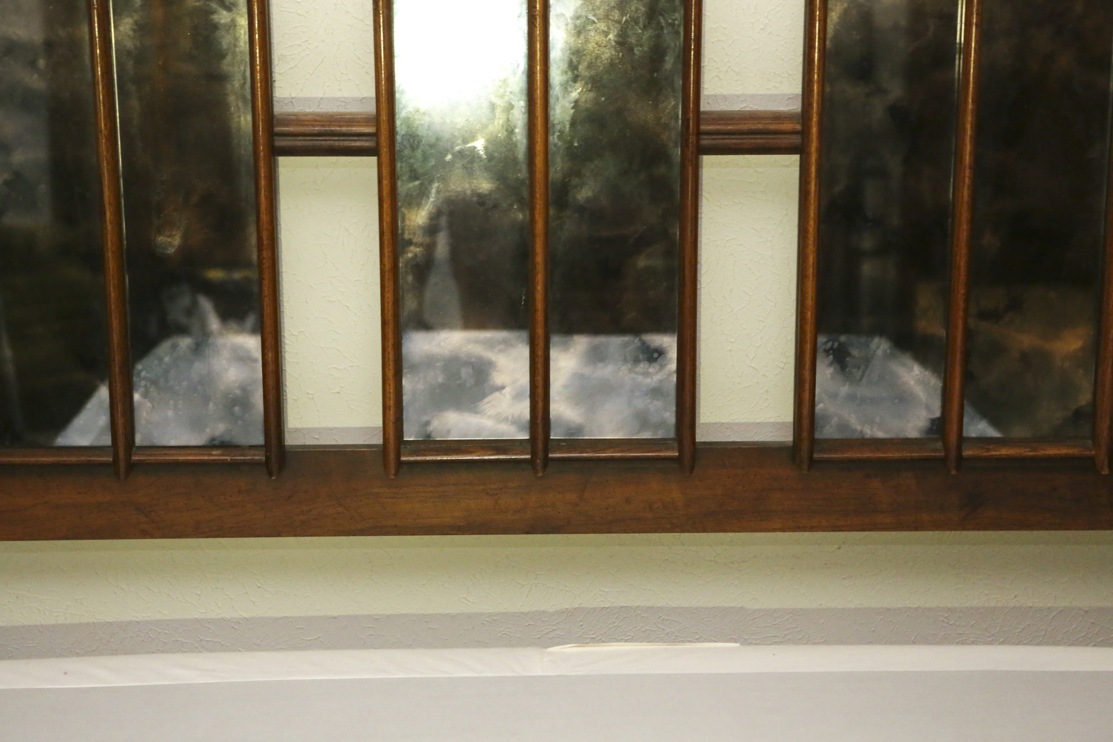 Vintage King Size Headboard with Mirrored Panels