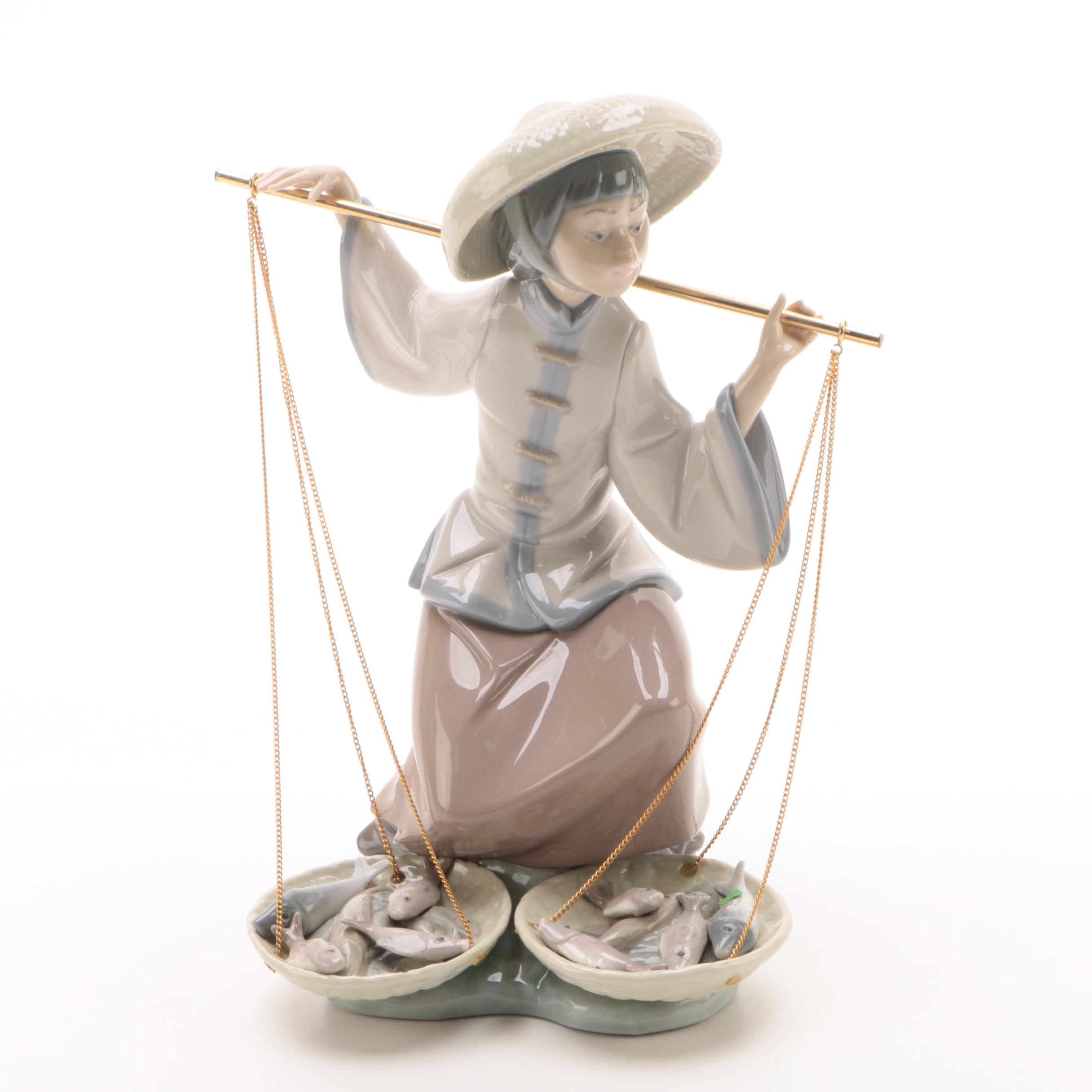 Vintage Lladró "Chinese In the Market" Porcelain Figurine