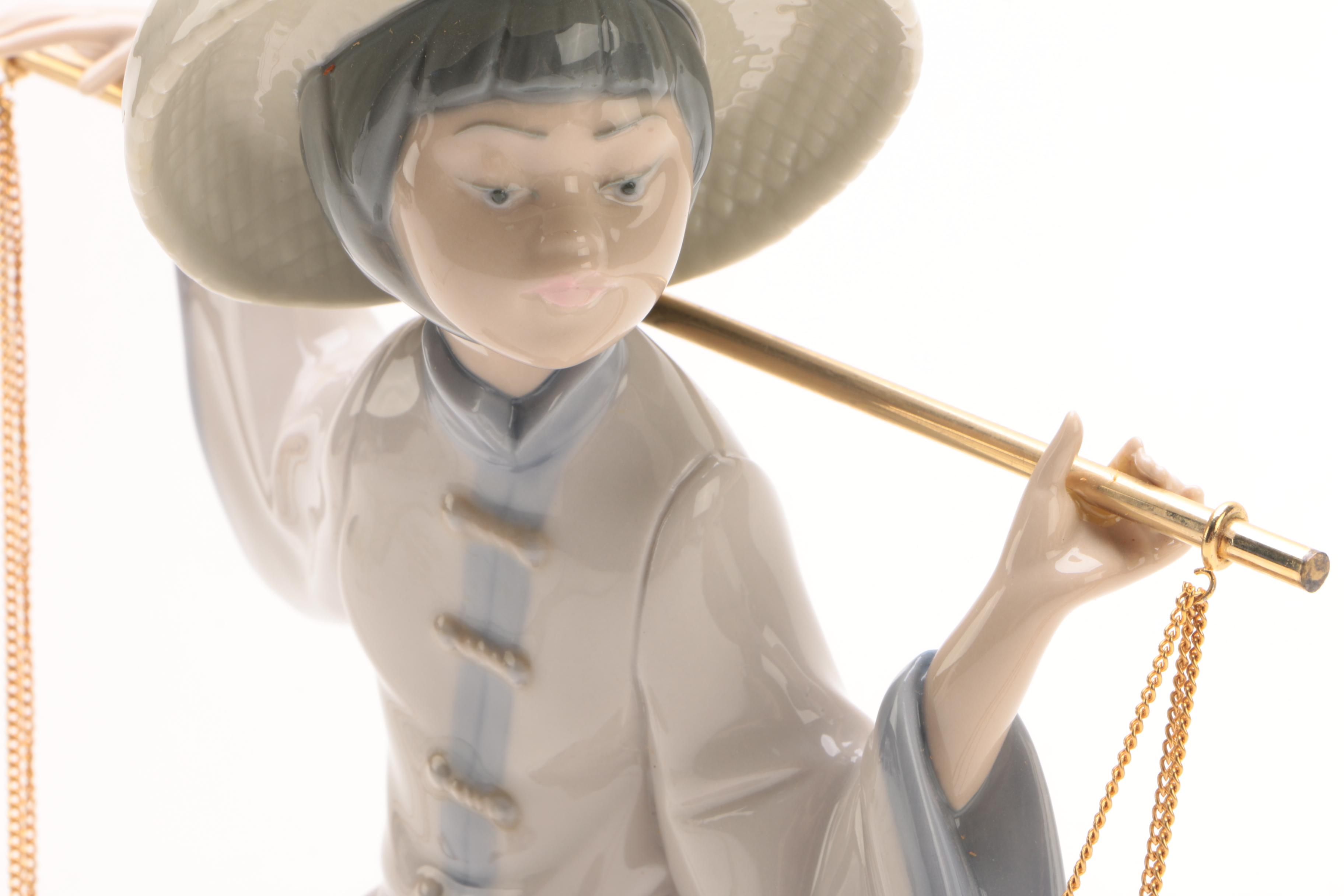 Vintage Lladró "Chinese In the Market" Porcelain Figurine