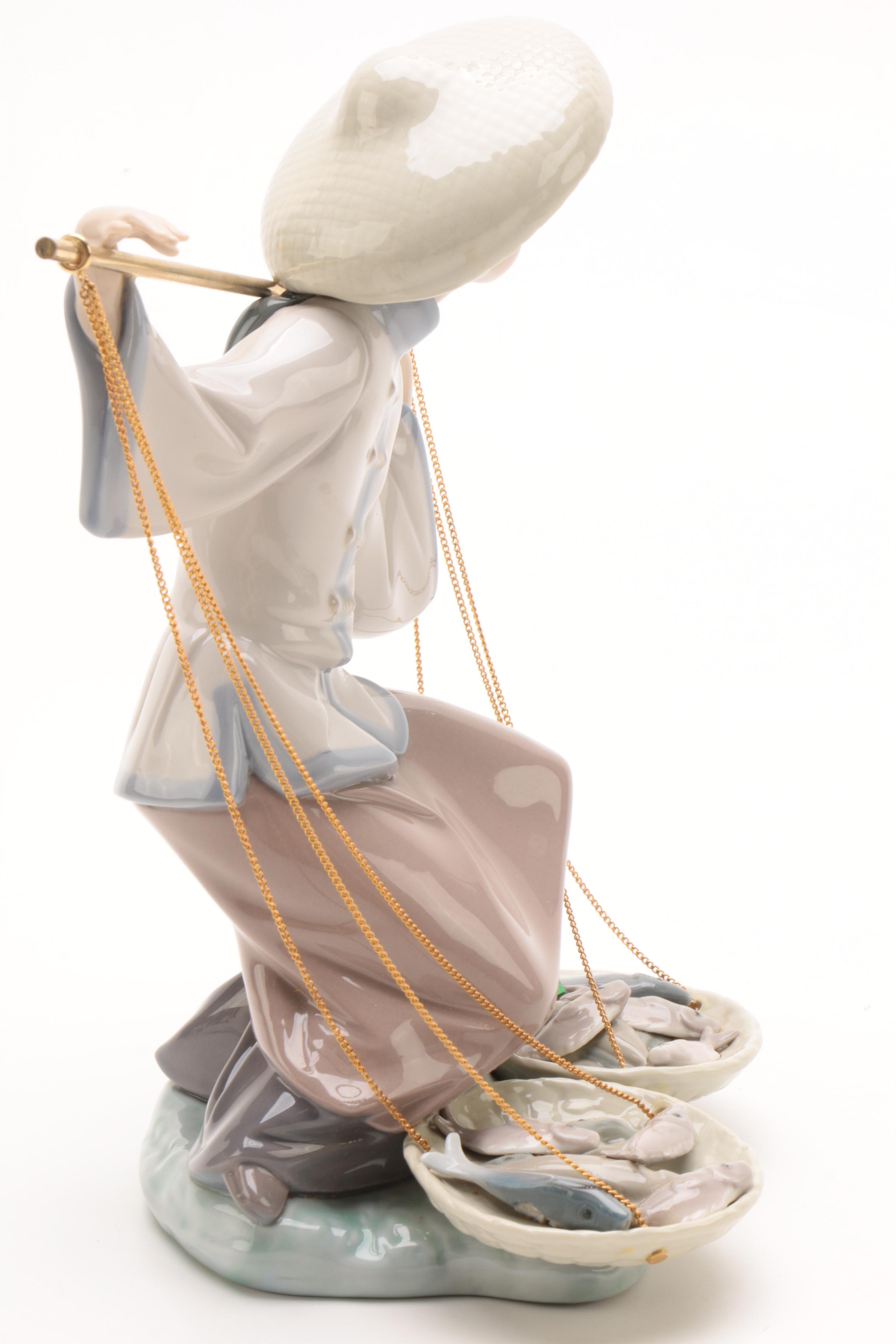 Vintage Lladró "Chinese In the Market" Porcelain Figurine