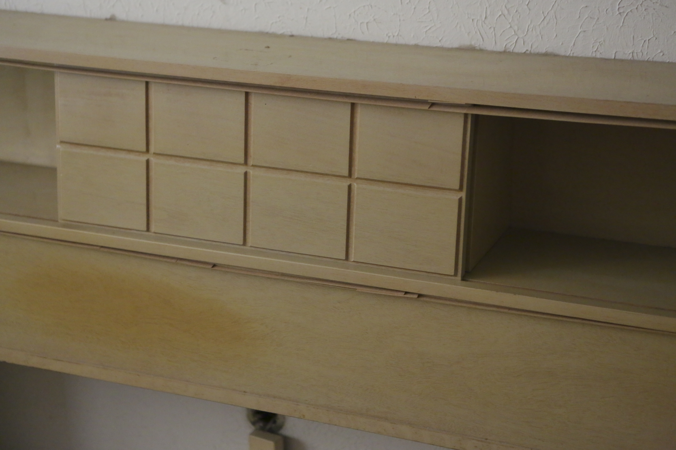 Mid Century Modern Bookcase and Nightstand King Size Headboard