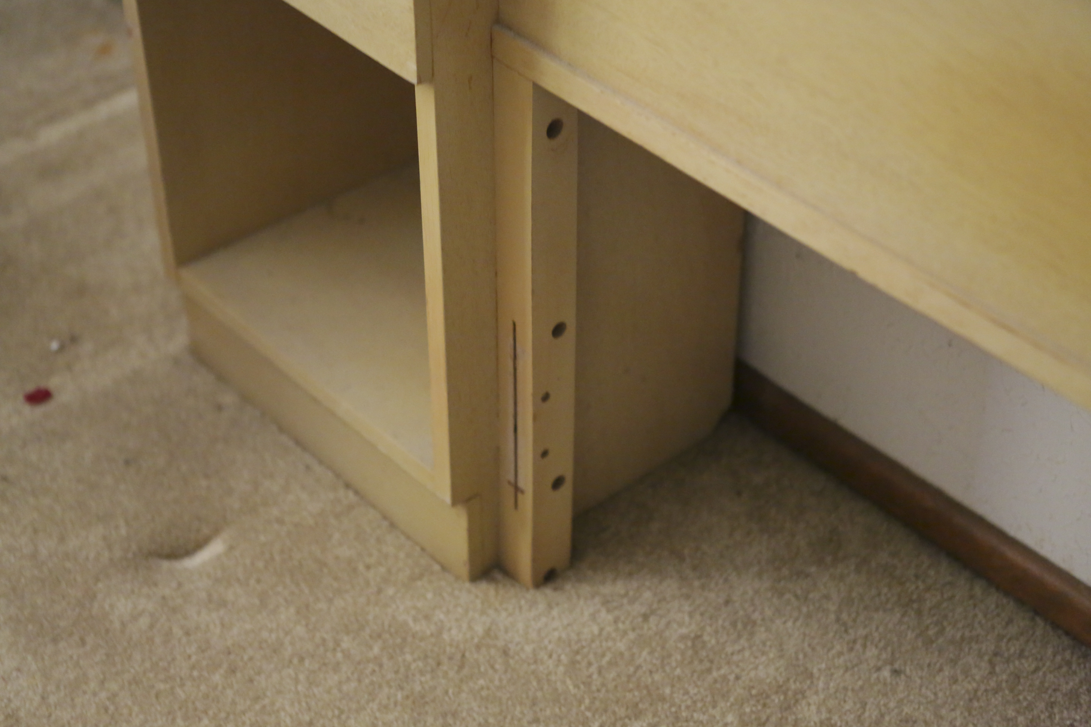 Mid Century Modern Bookcase and Nightstand King Size Headboard