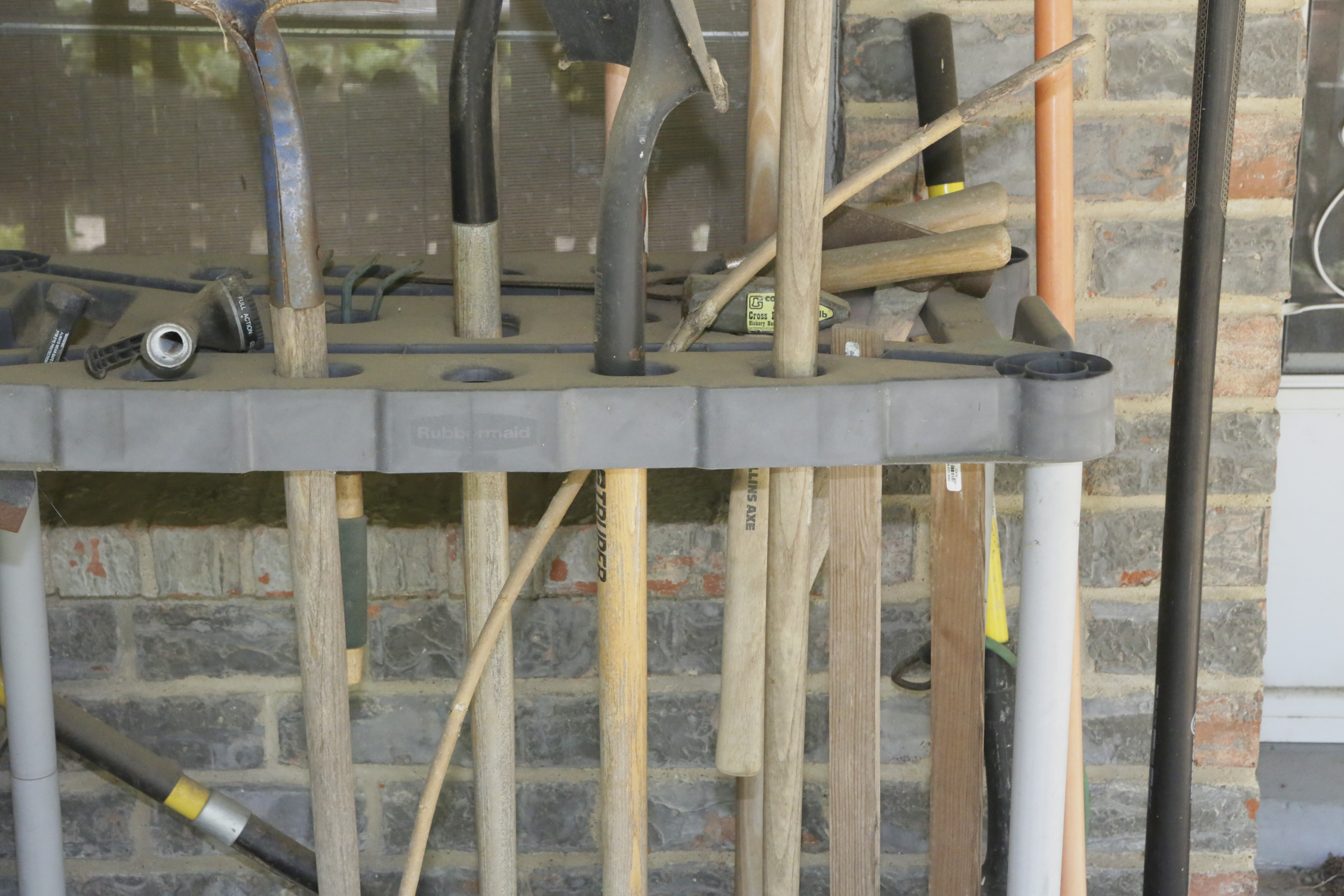 Lawn and Garden Tools Including Rakes, Shovels, Pitchfork, More