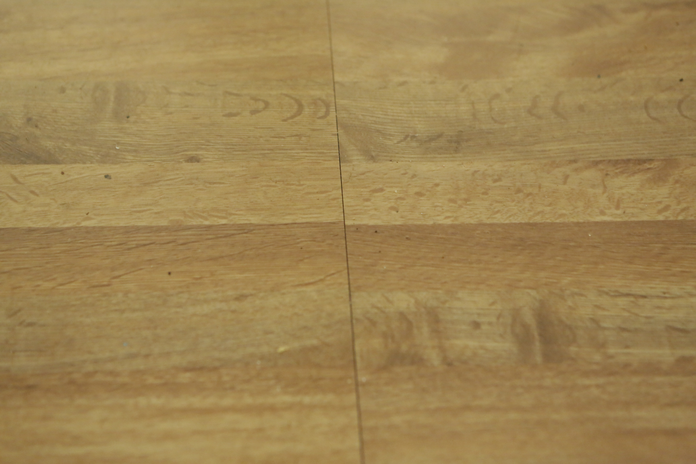 Vintage Wood Grain Laminate and Metal Dining Table