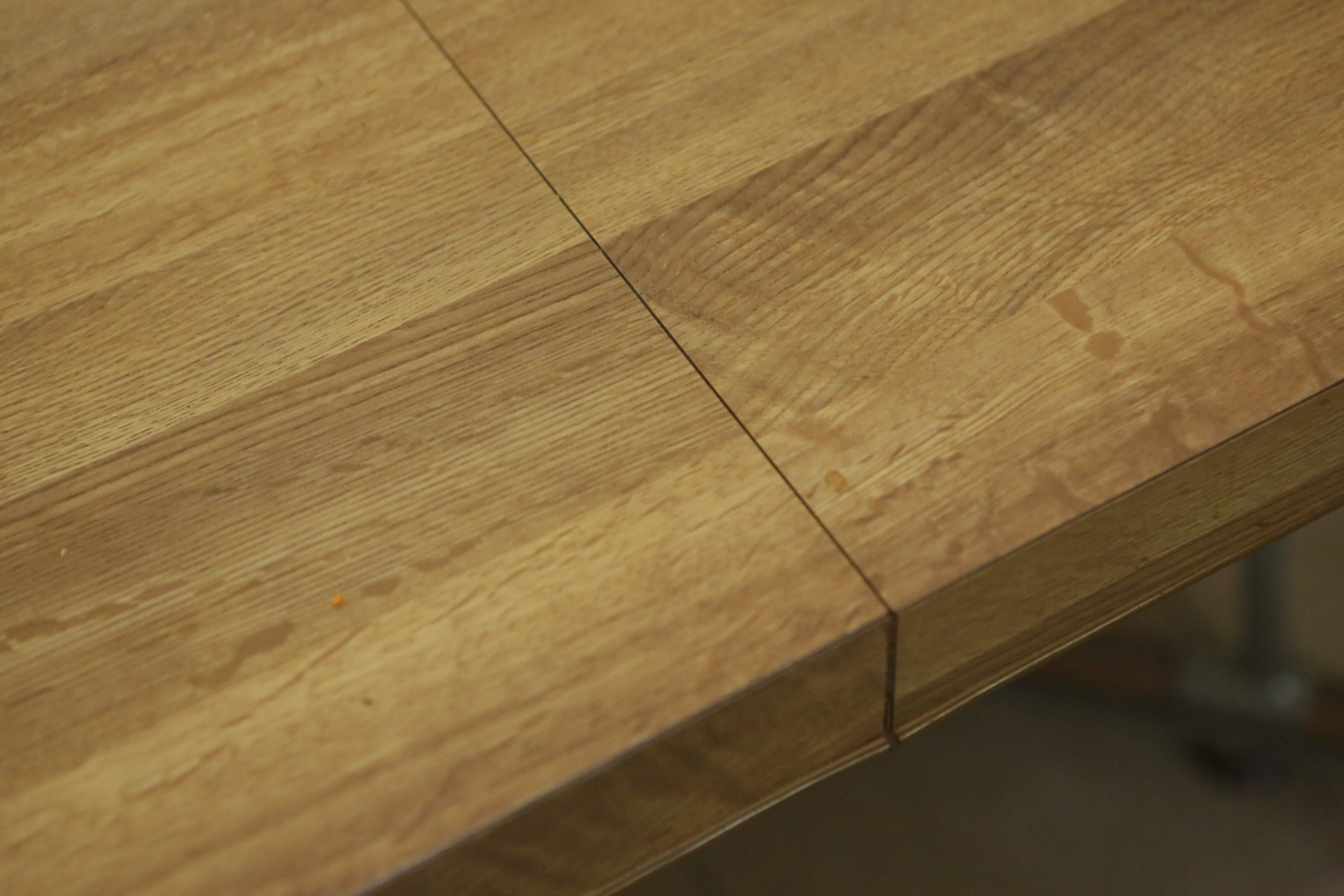 Vintage Wood Grain Laminate and Metal Dining Table