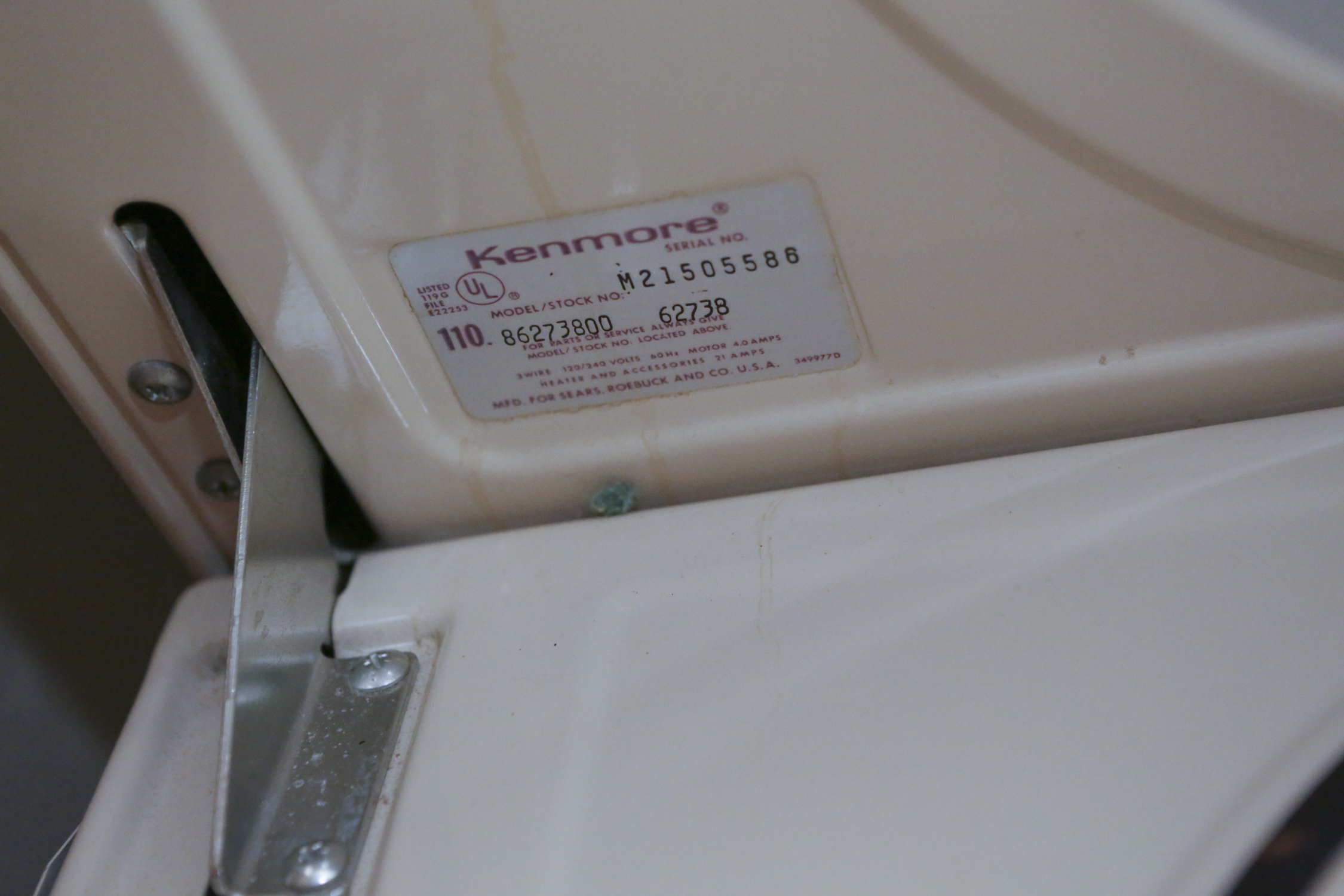 2002 Kenmore Dryer for Sears, Roebuck and Co.