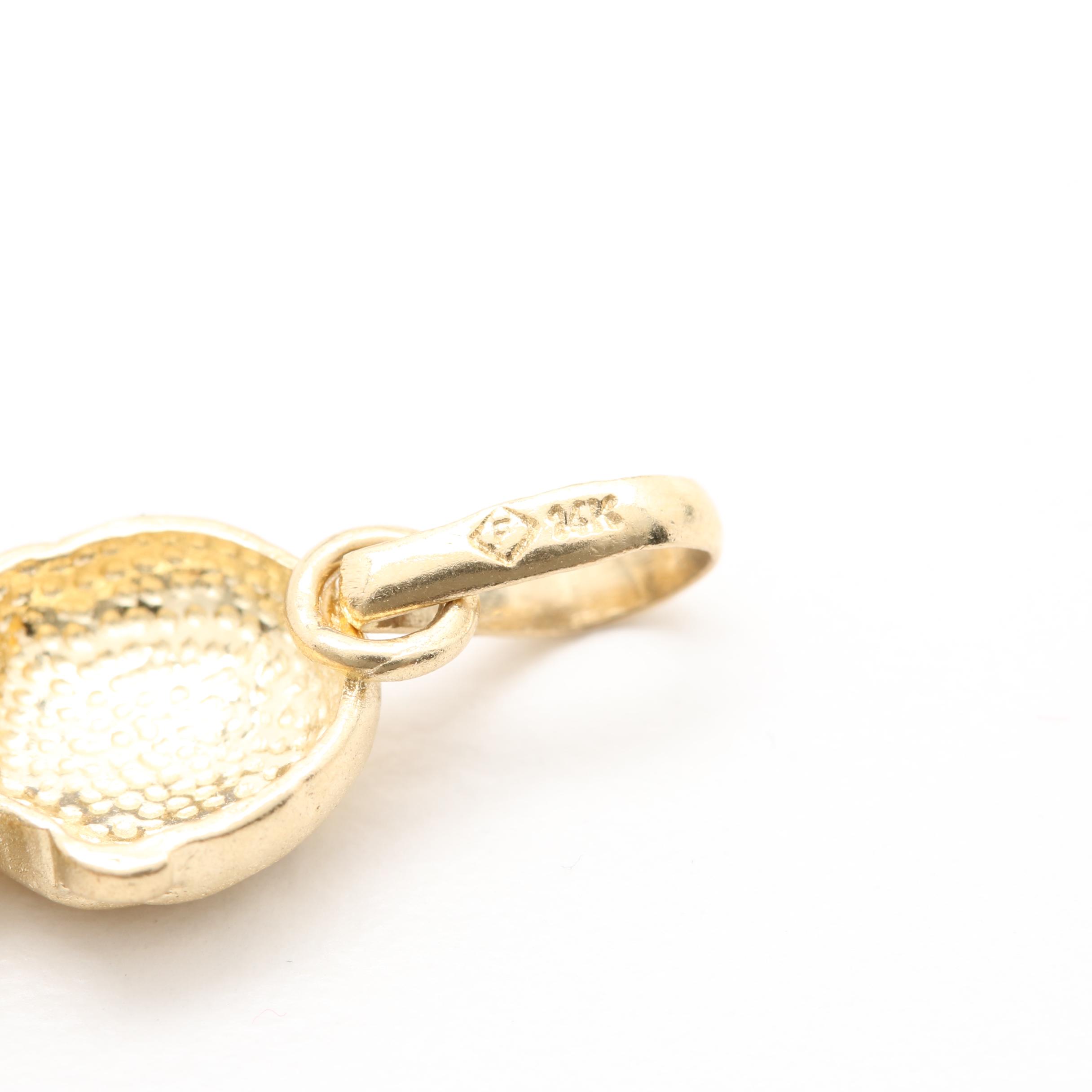 14K Yellow and White Gold Child Pendant