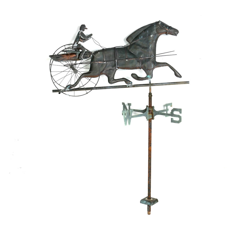 Copper and Zinc Vintage Sulky Weather Vane