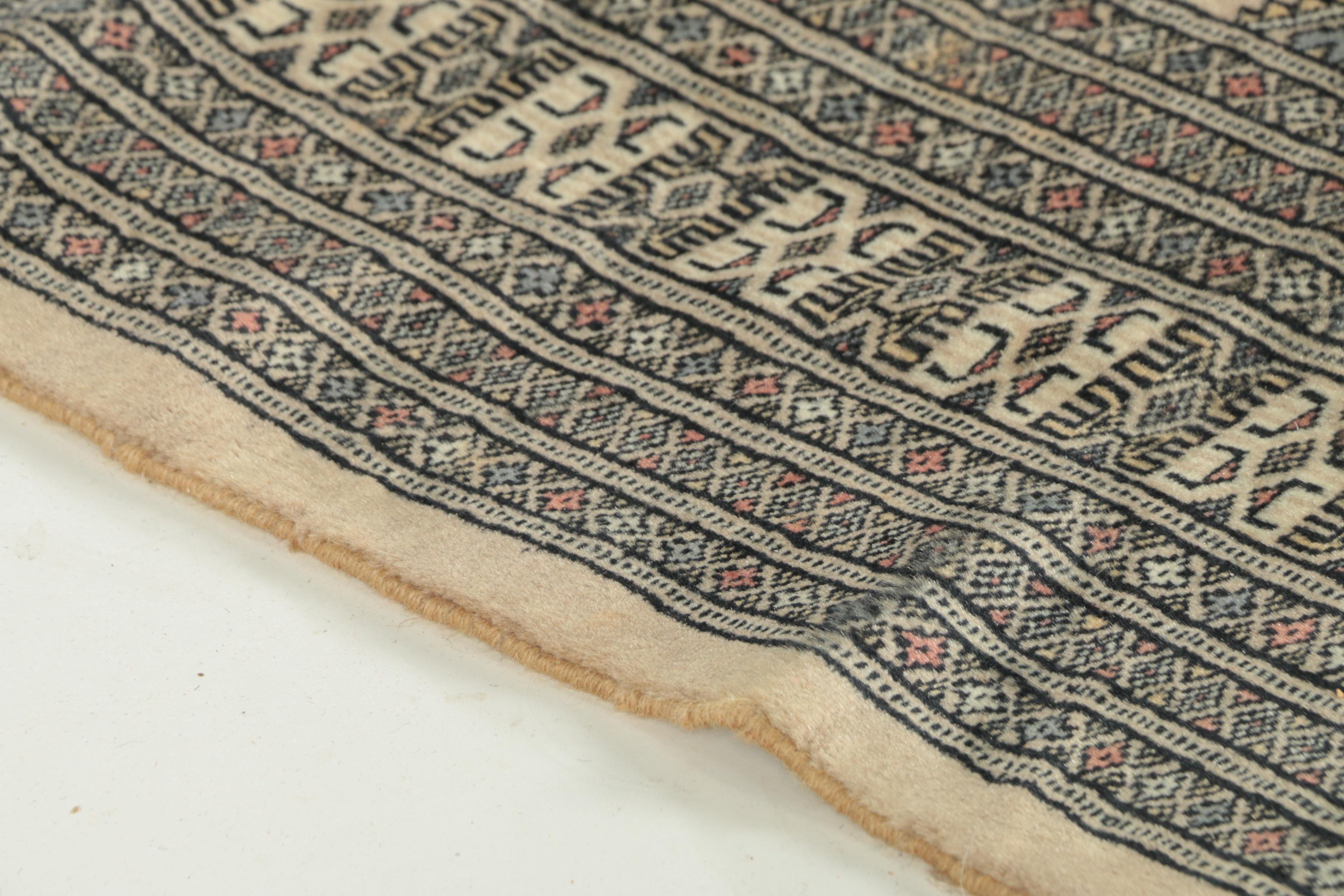 Hand-Knotted Pakistani Jaldar Bokhara Wool Area Rug