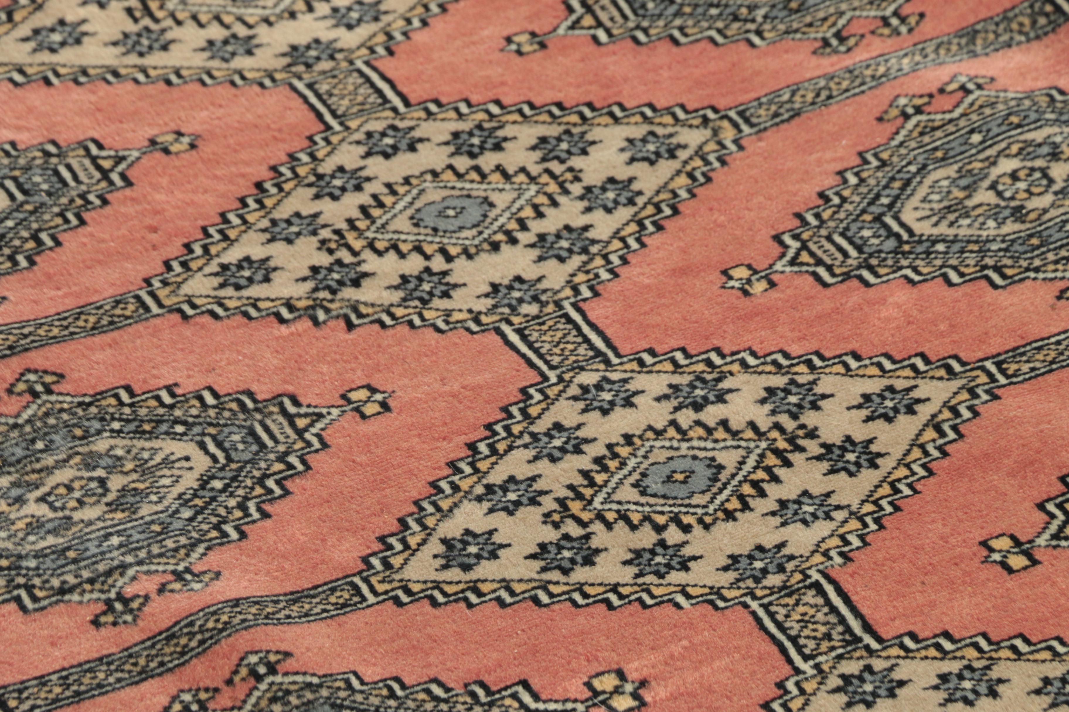 Hand-Knotted Pakistani Jaldar Bokhara Wool Area Rug