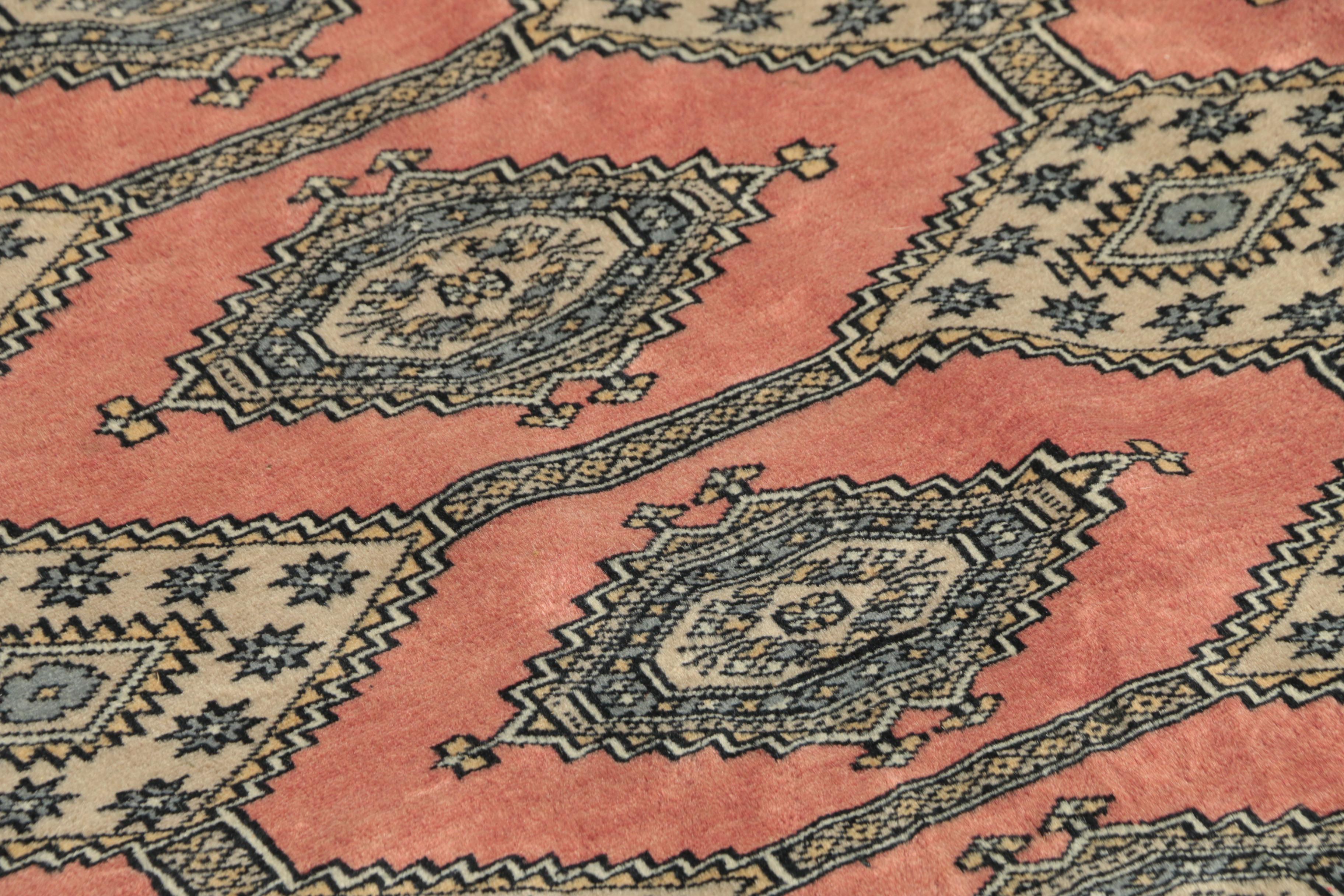 Hand-Knotted Pakistani Jaldar Bokhara Wool Area Rug