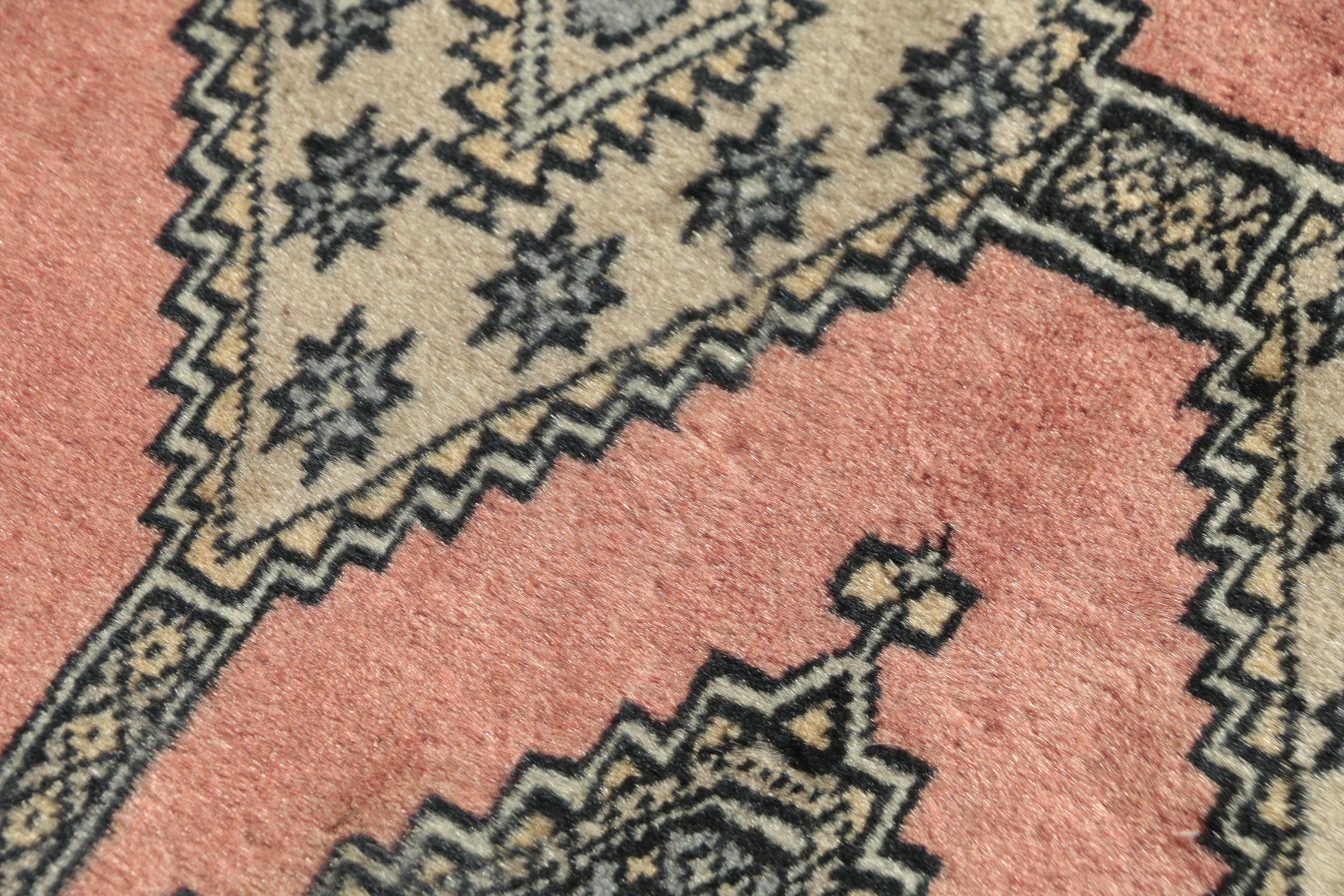 Hand-Knotted Pakistani Jaldar Bokhara Wool Area Rug