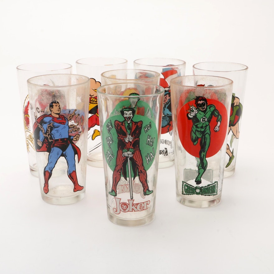Vintage DC Comics Pepsi Collector's Series Glasses Featuring Superman