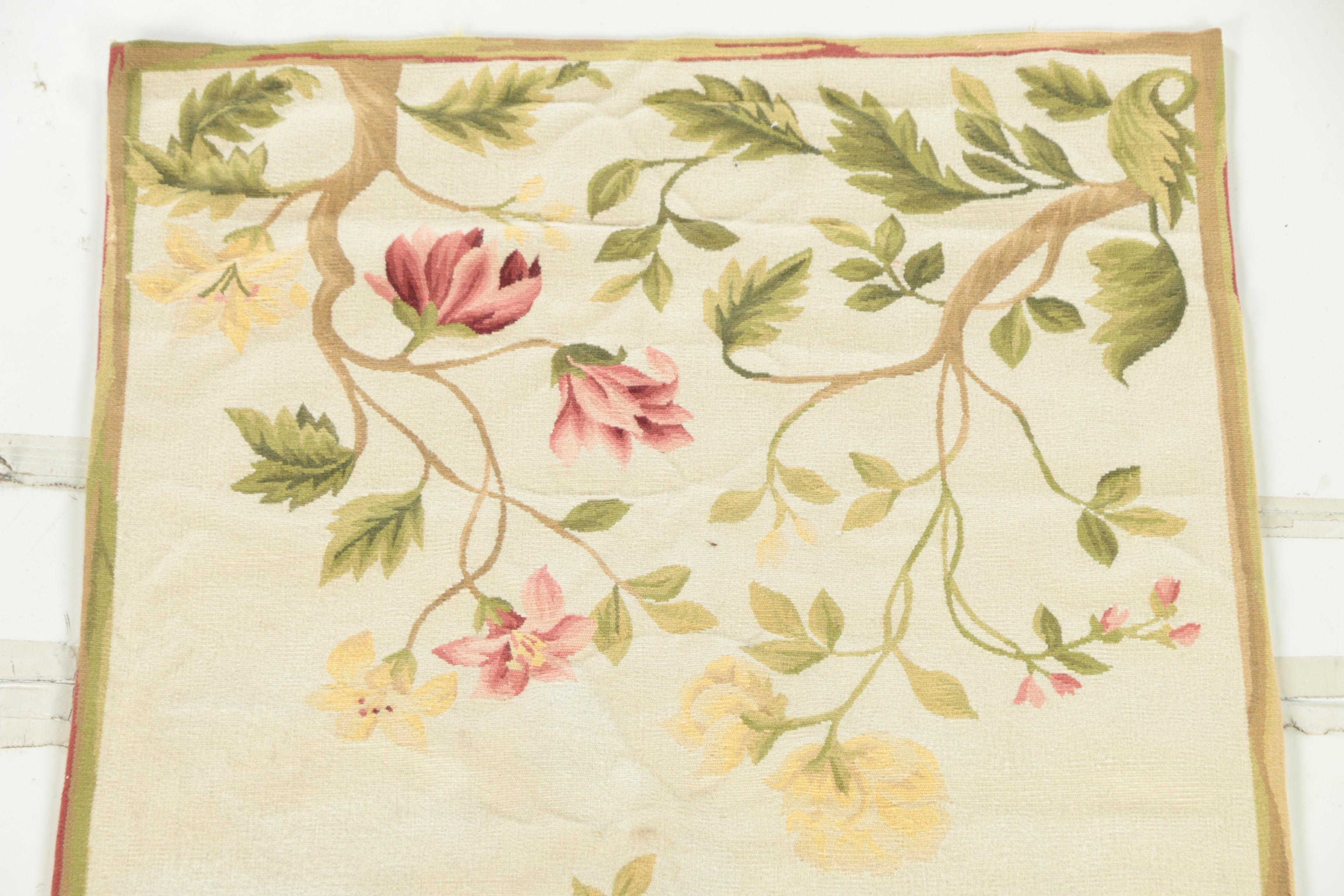 Needlepoint "Summer Aubusson" Wool Carpet Runner attributed to Asmara