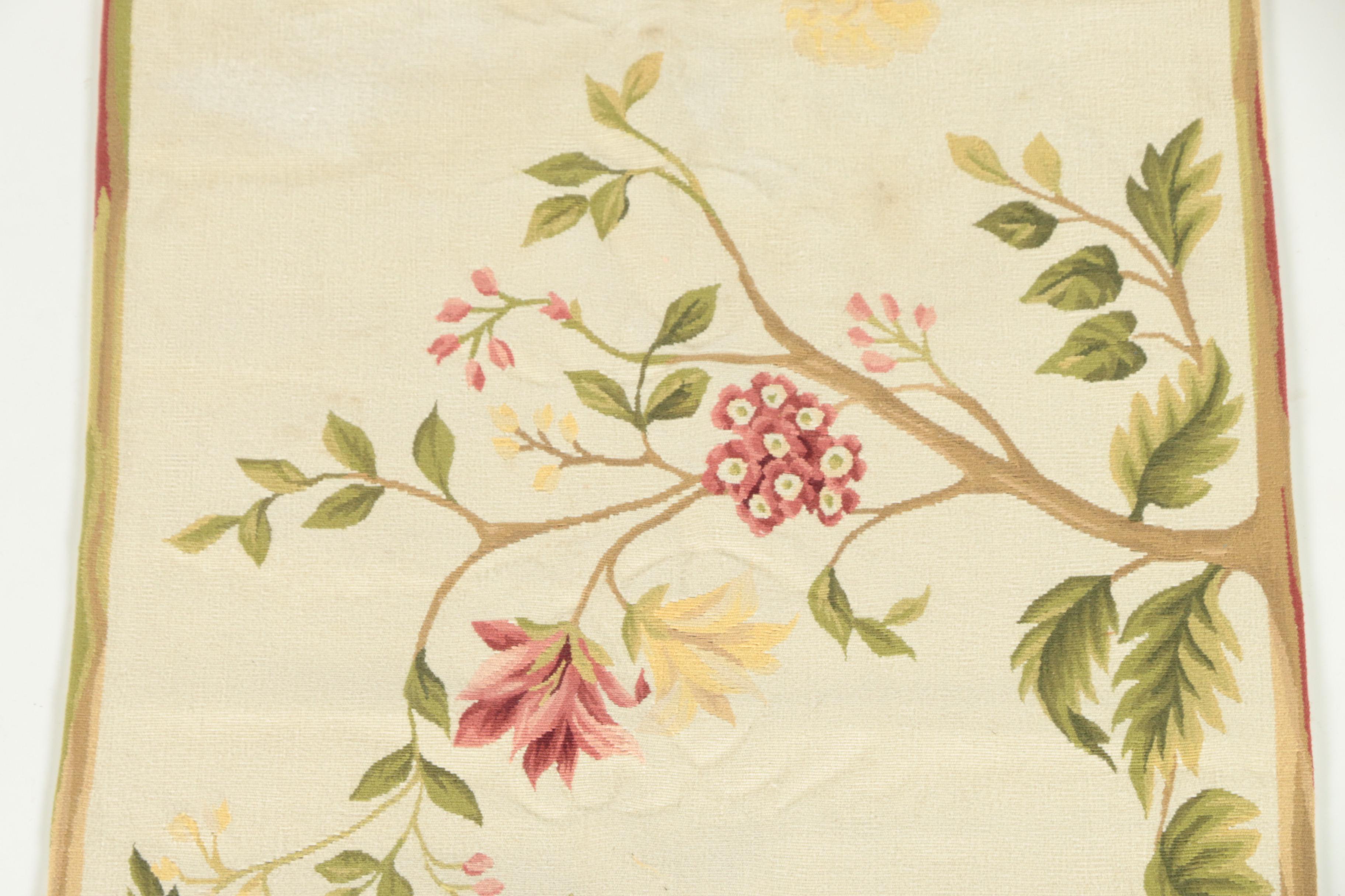 Needlepoint "Summer Aubusson" Wool Carpet Runner attributed to Asmara