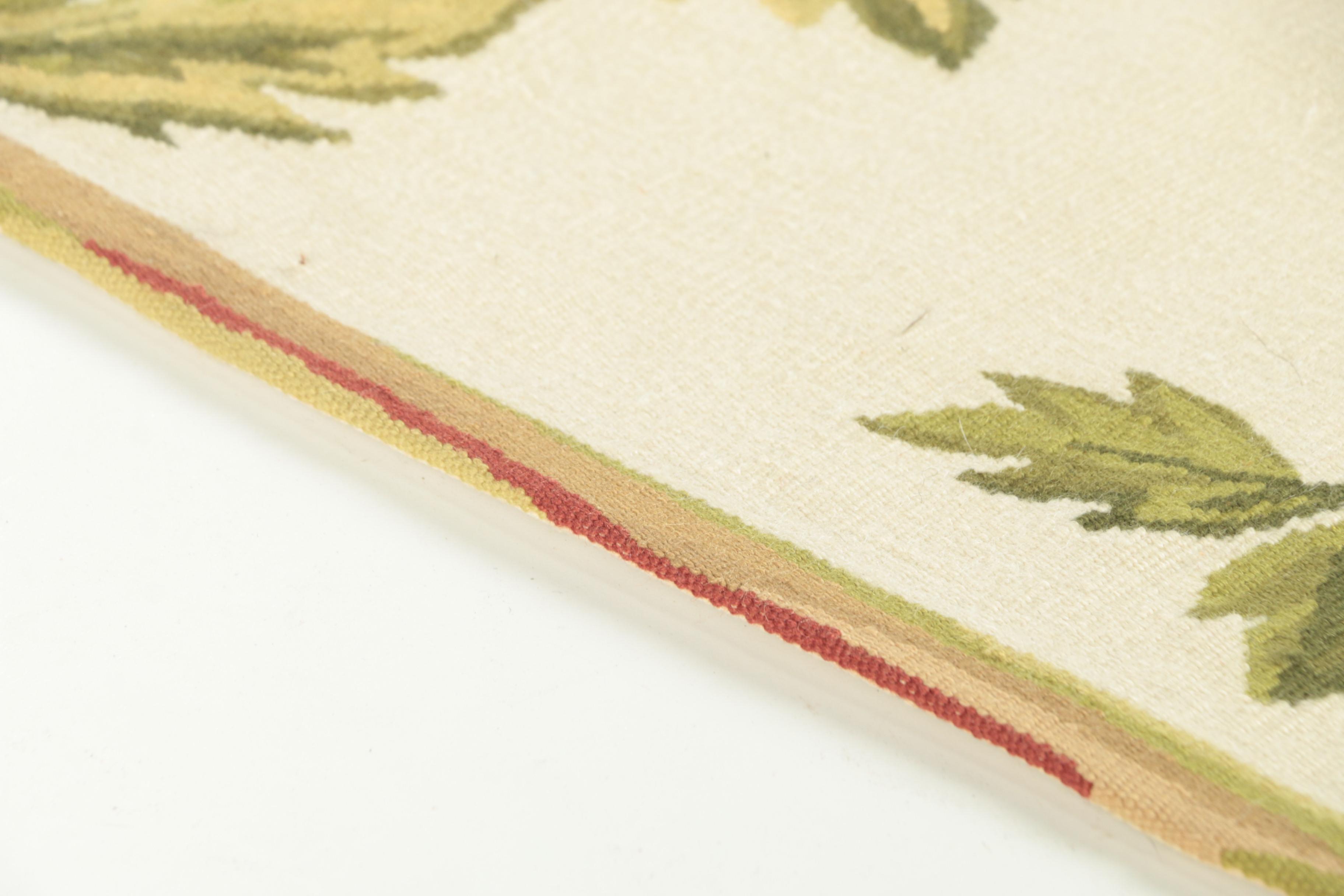 Needlepoint "Summer Aubusson" Wool Carpet Runner attributed to Asmara