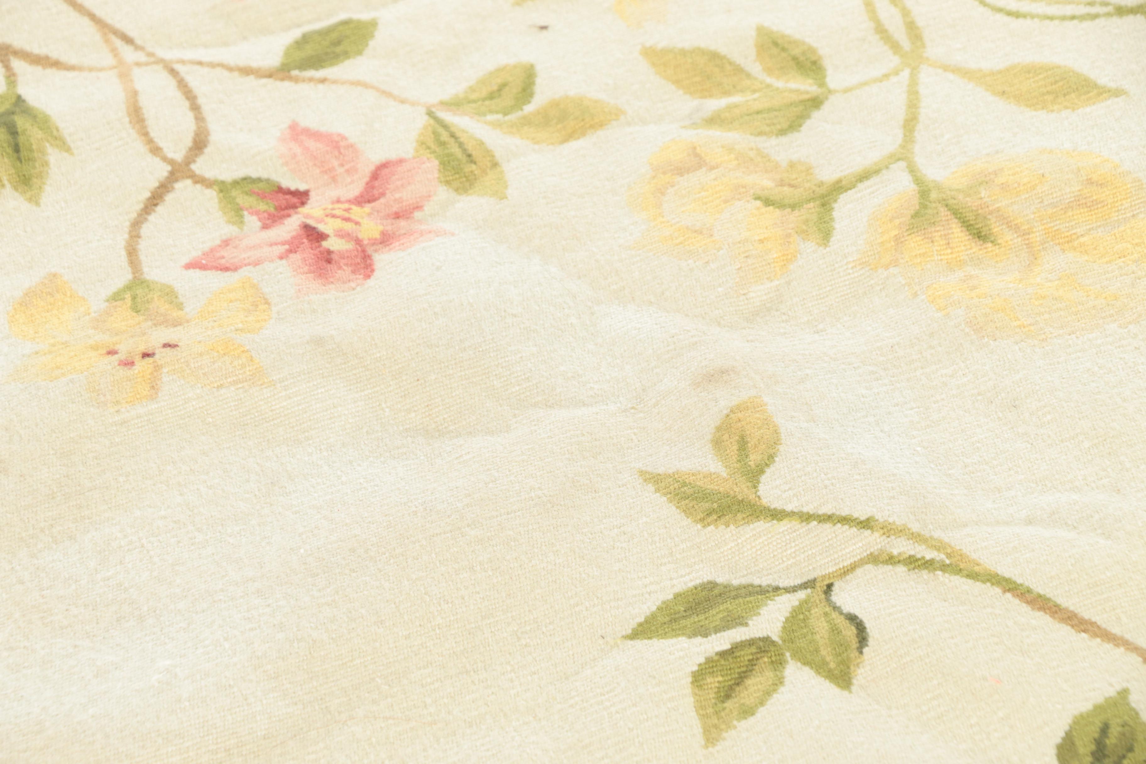 Needlepoint "Summer Aubusson" Wool Carpet Runner attributed to Asmara